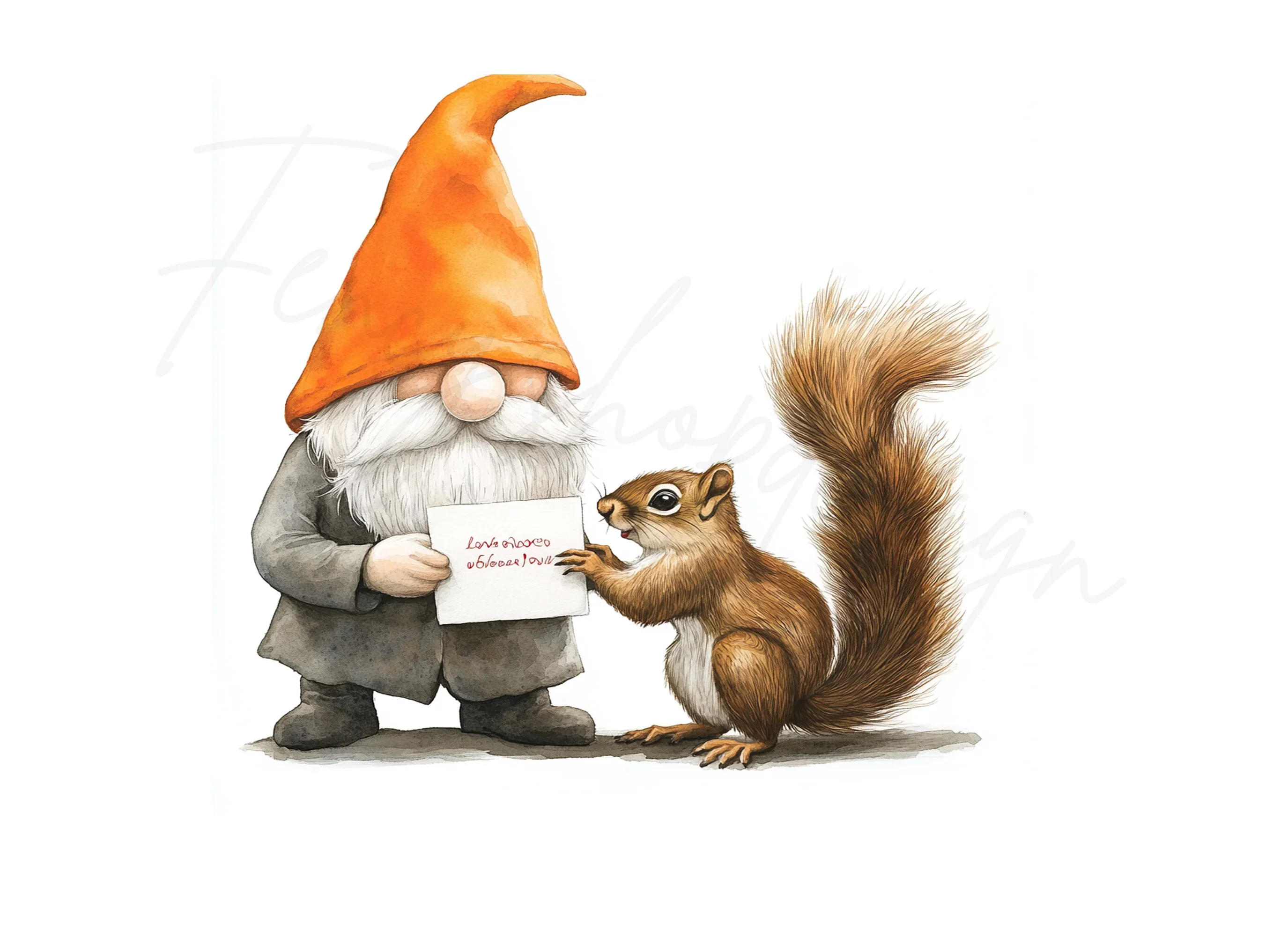 Gnomes and Squirrels with Letters Clipart Bundle - Image 3