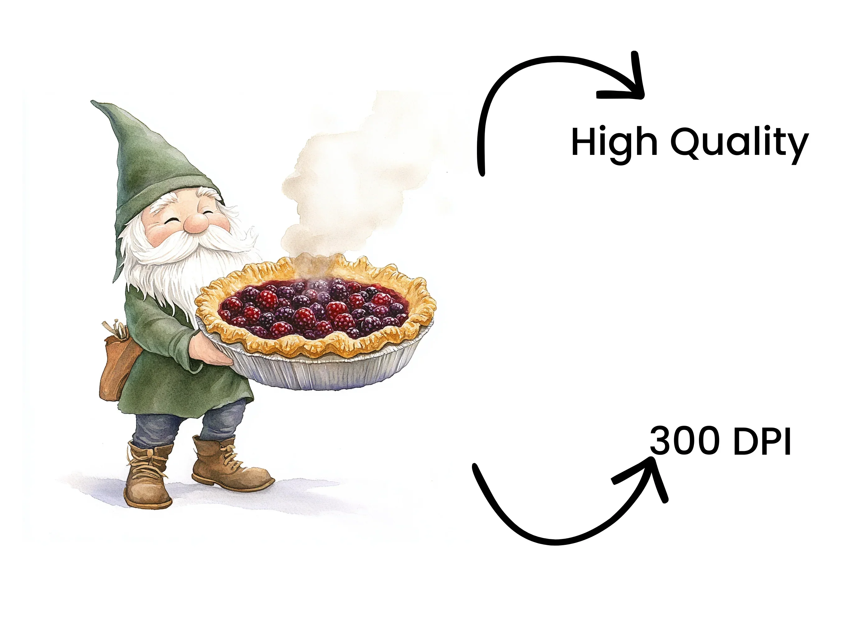 Gnomes Baking Berry Pie Clipart Bundle - Image 4