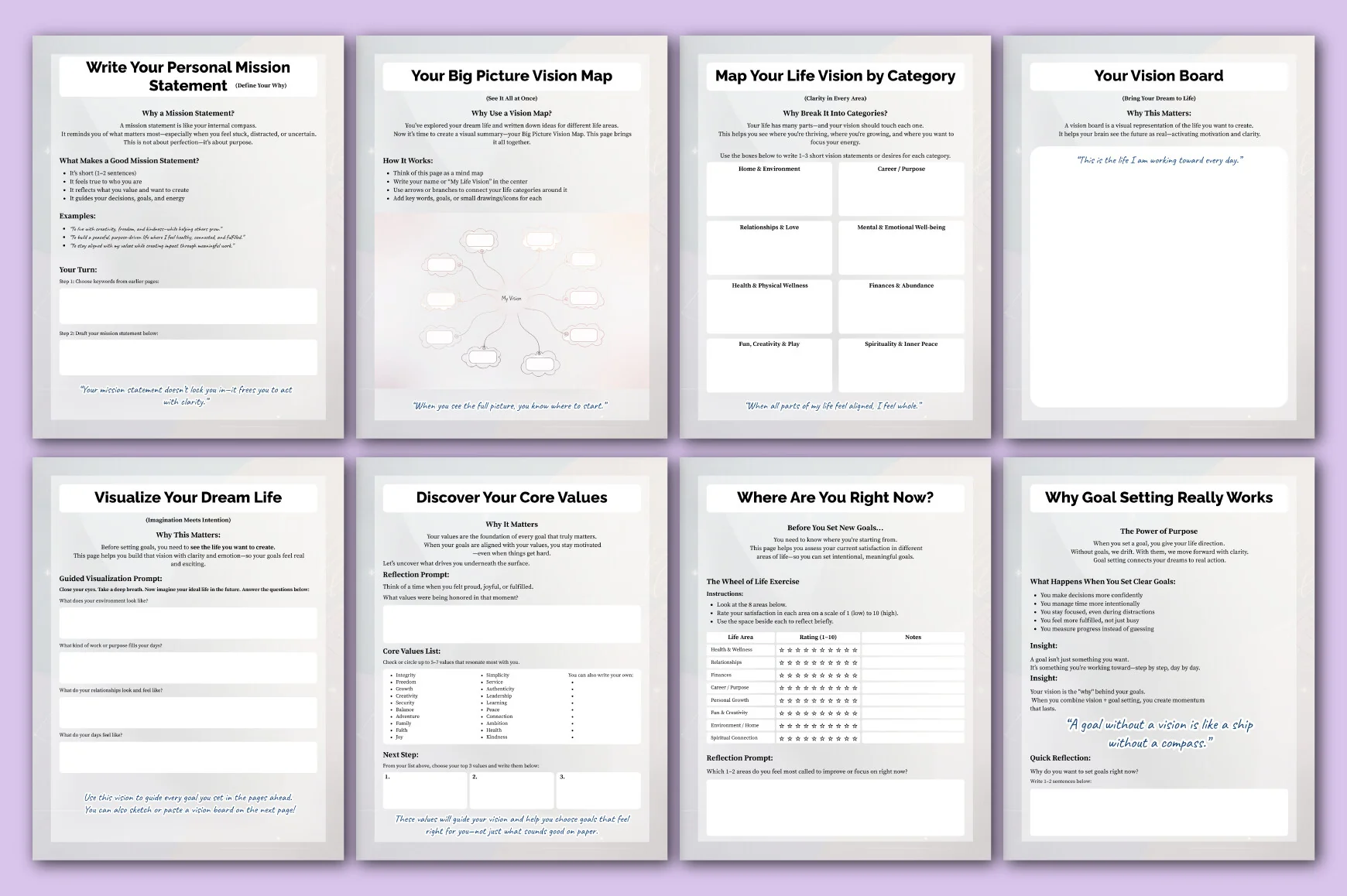 Goal Setting Vision Mapping Guide Planner - Image 4