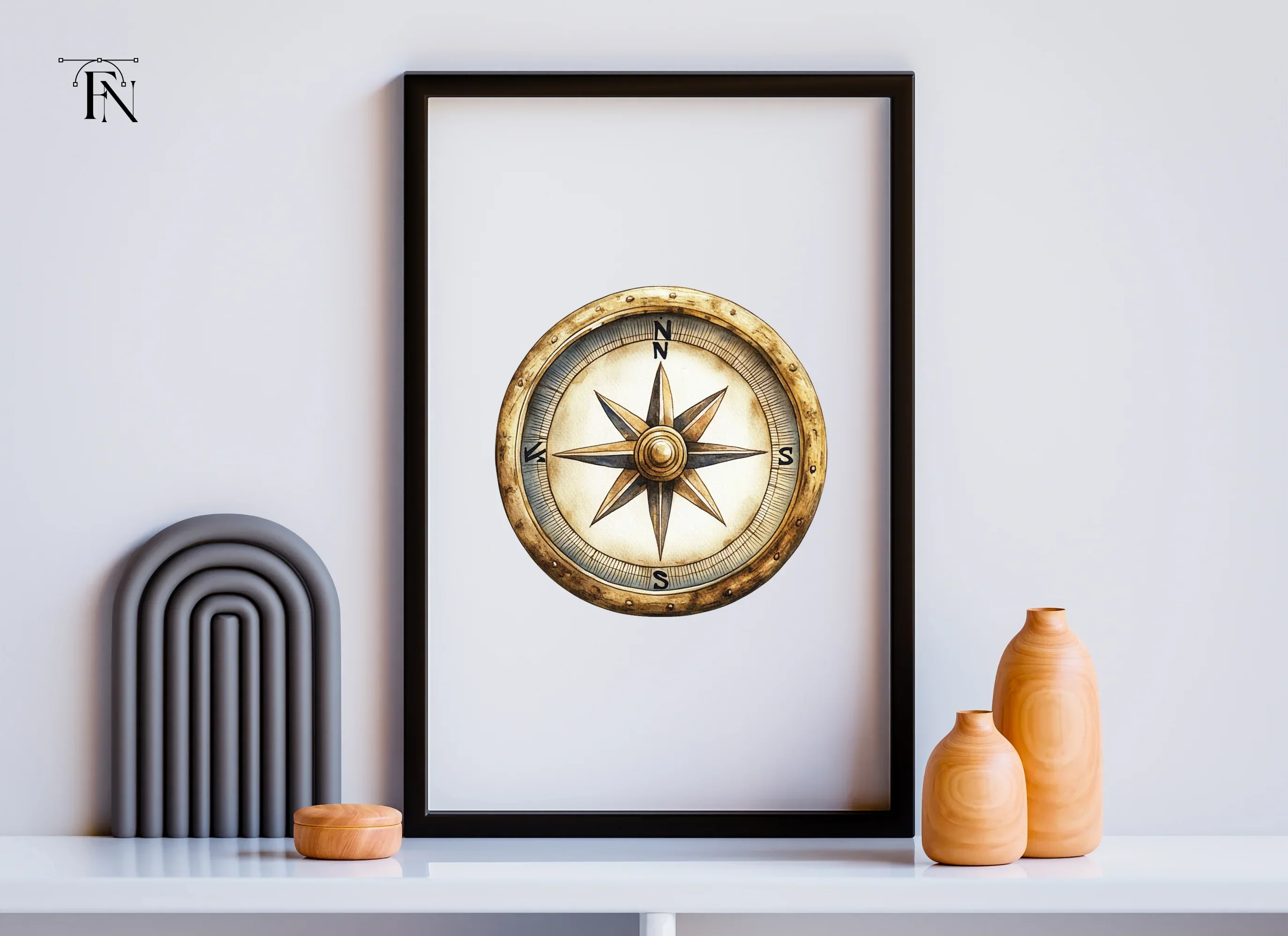 Gold Compass Clipart Bundle - Image 6