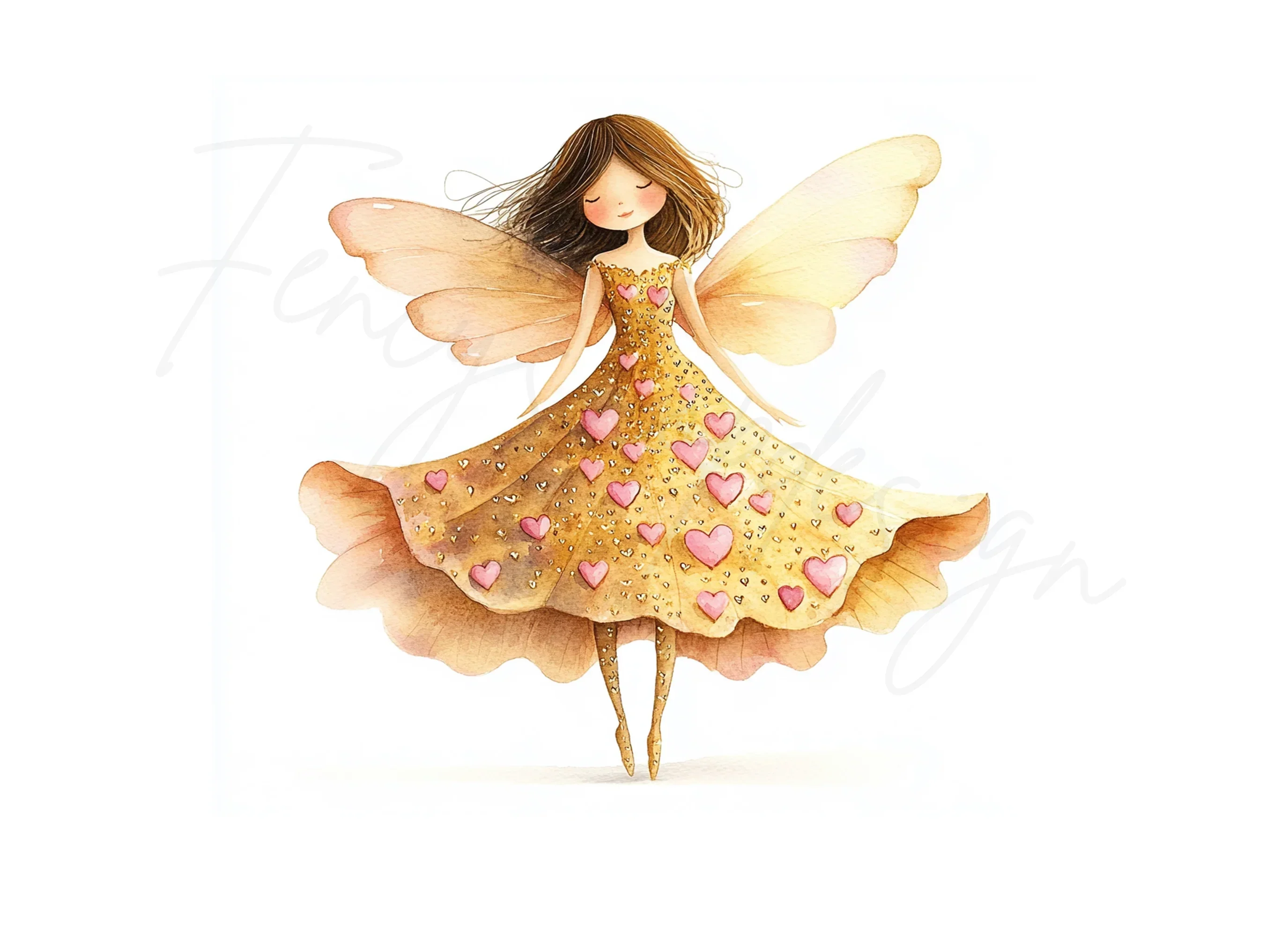 Golden Fairy Clipart Bundle - Image 2