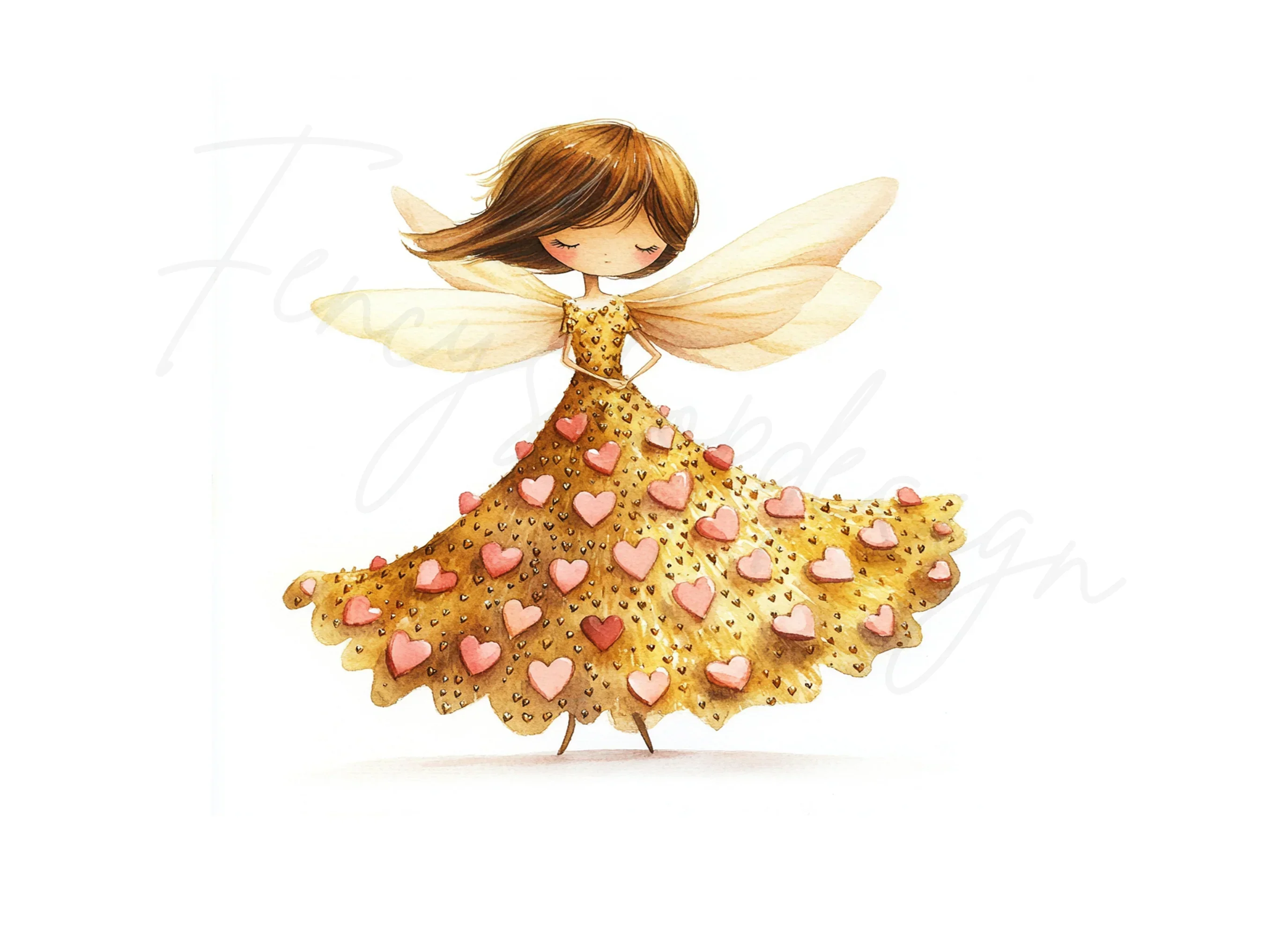 Golden Fairy Clipart Bundle - Image 3