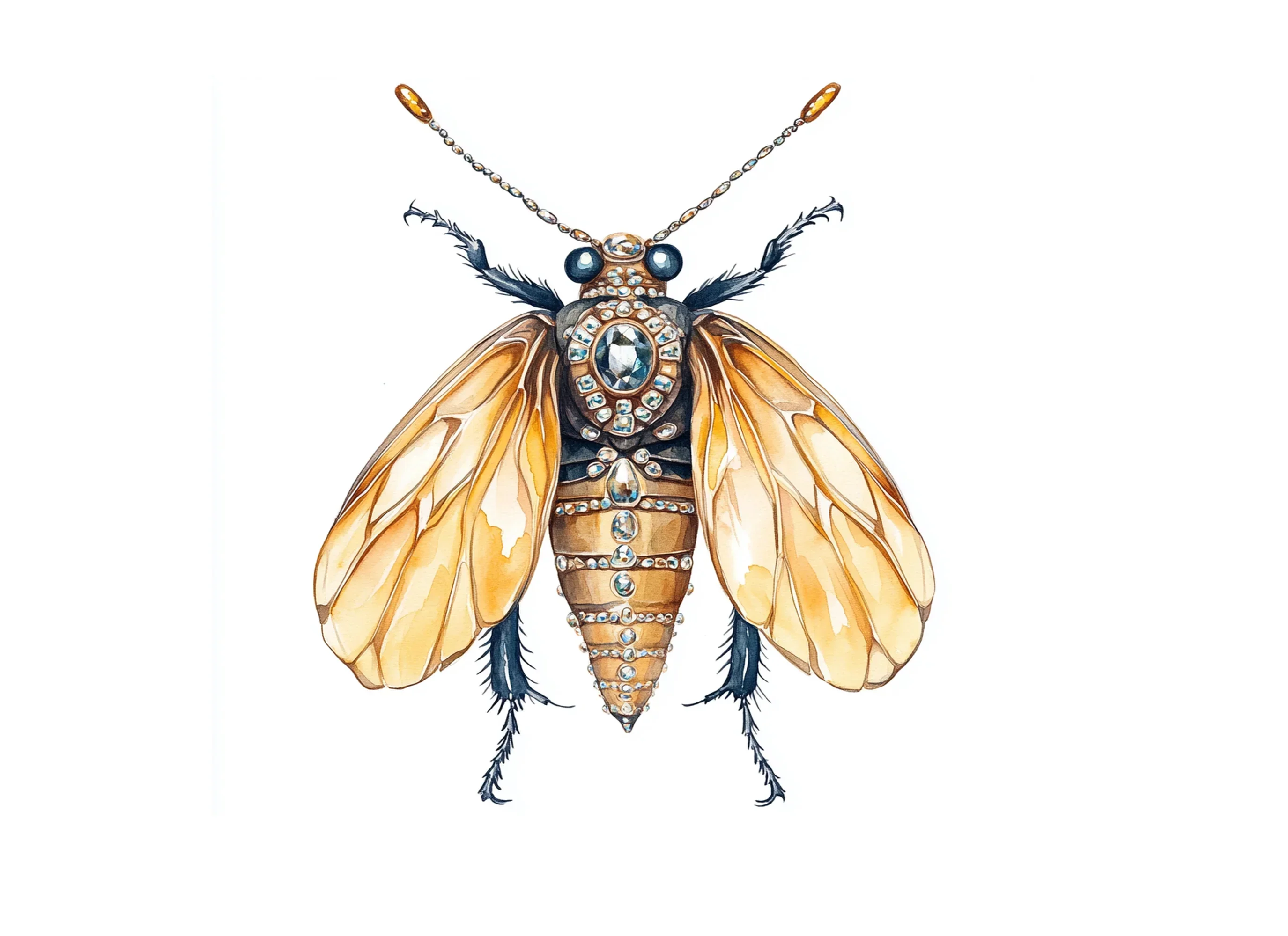 Golden Jeweled Wasp Clipart Bundle - Image 2