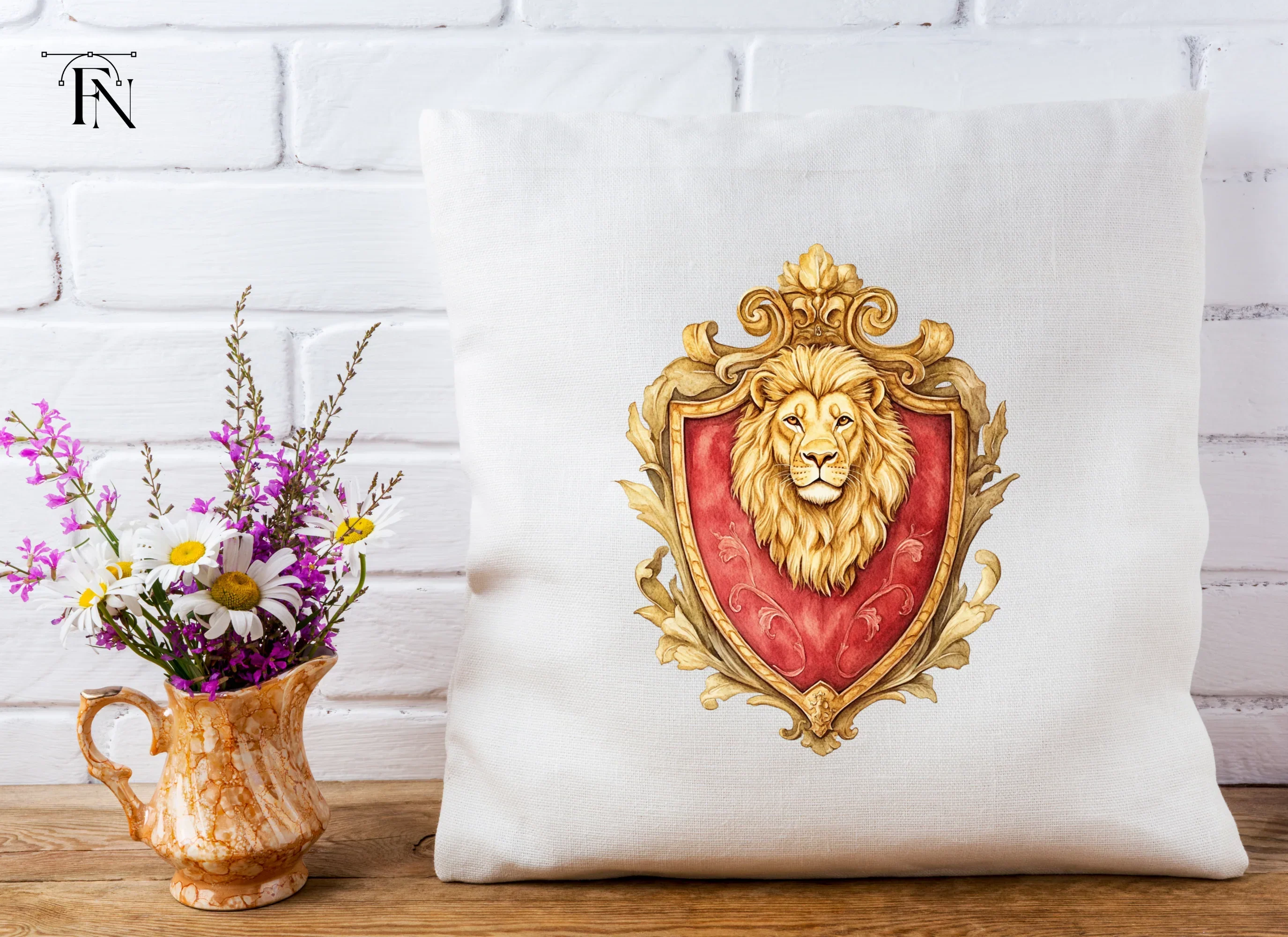 Golden Lion Crests Clipart Bundle - Image 5