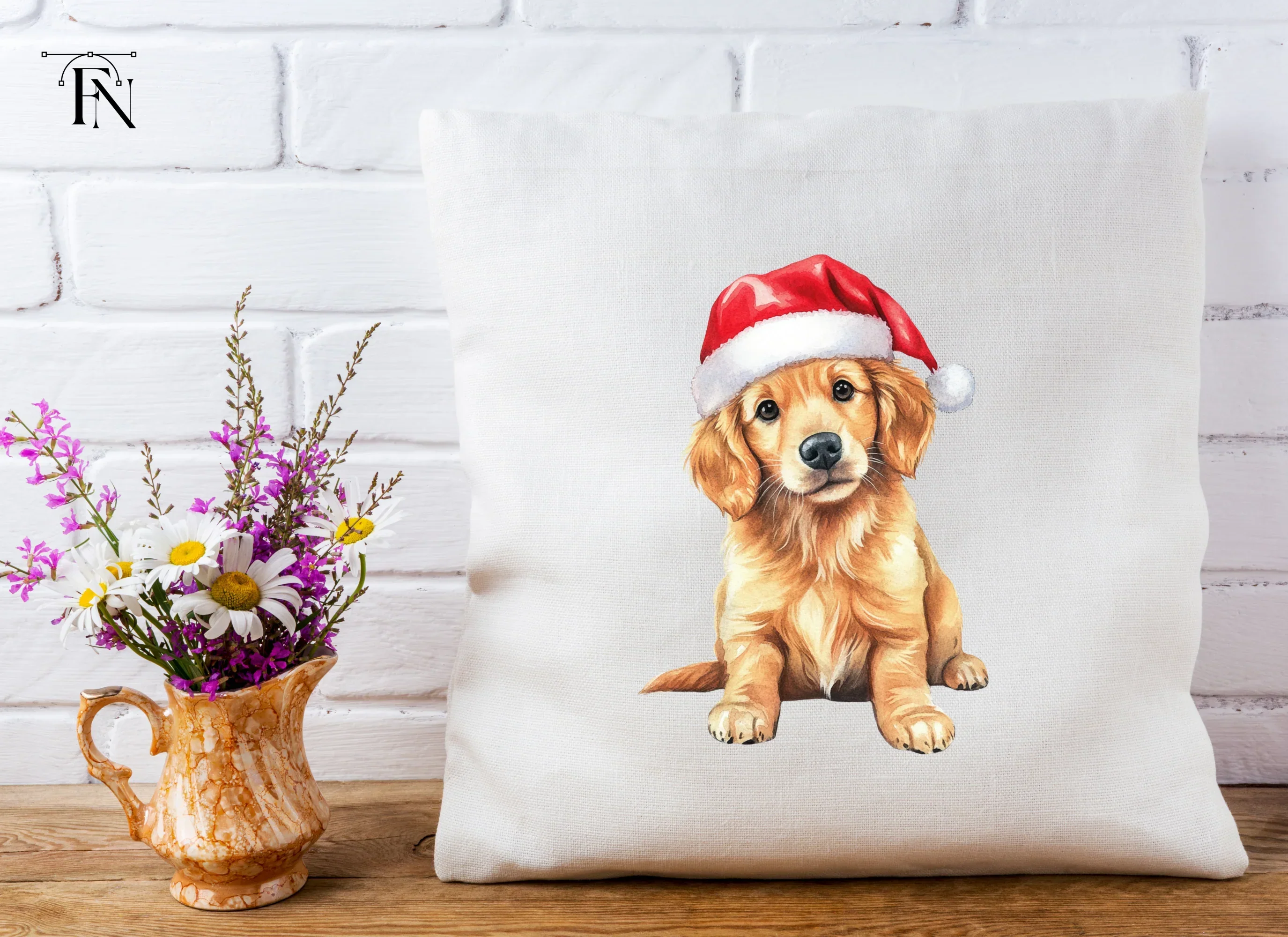 Golden Retriever Puppy Christmas Clipart Bundle - Image 5