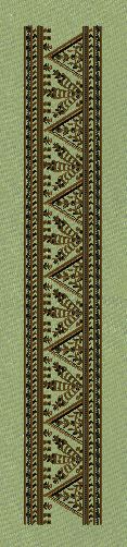 Golden Triangle Butta Border Mehendi Green & Dark Brown Embroidery Design
