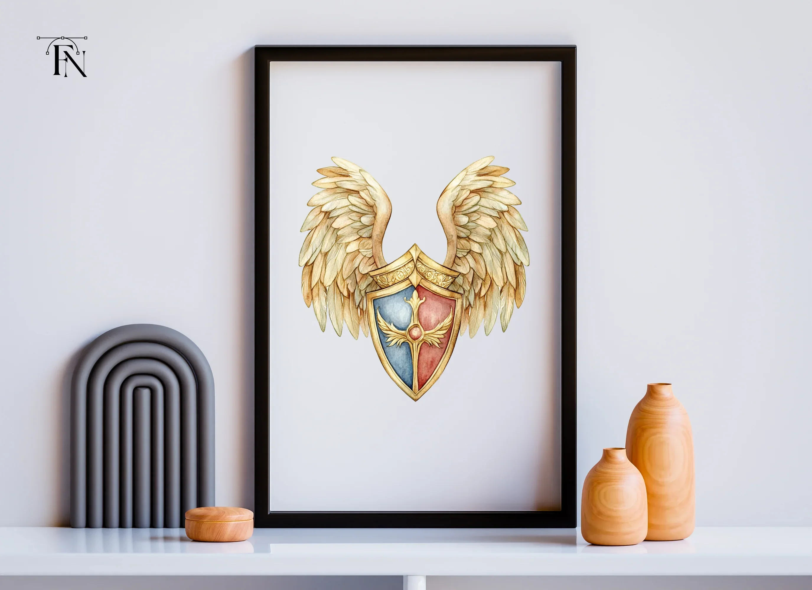 Golden Winged Shields Clipart Bundle - Image 3