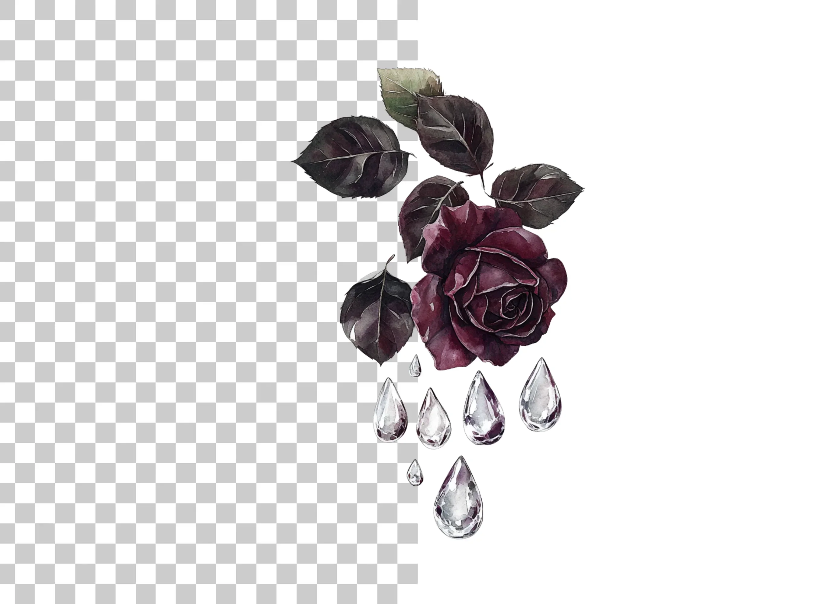 Gothic Roses Diamonds Clipart Bundle - Image 2