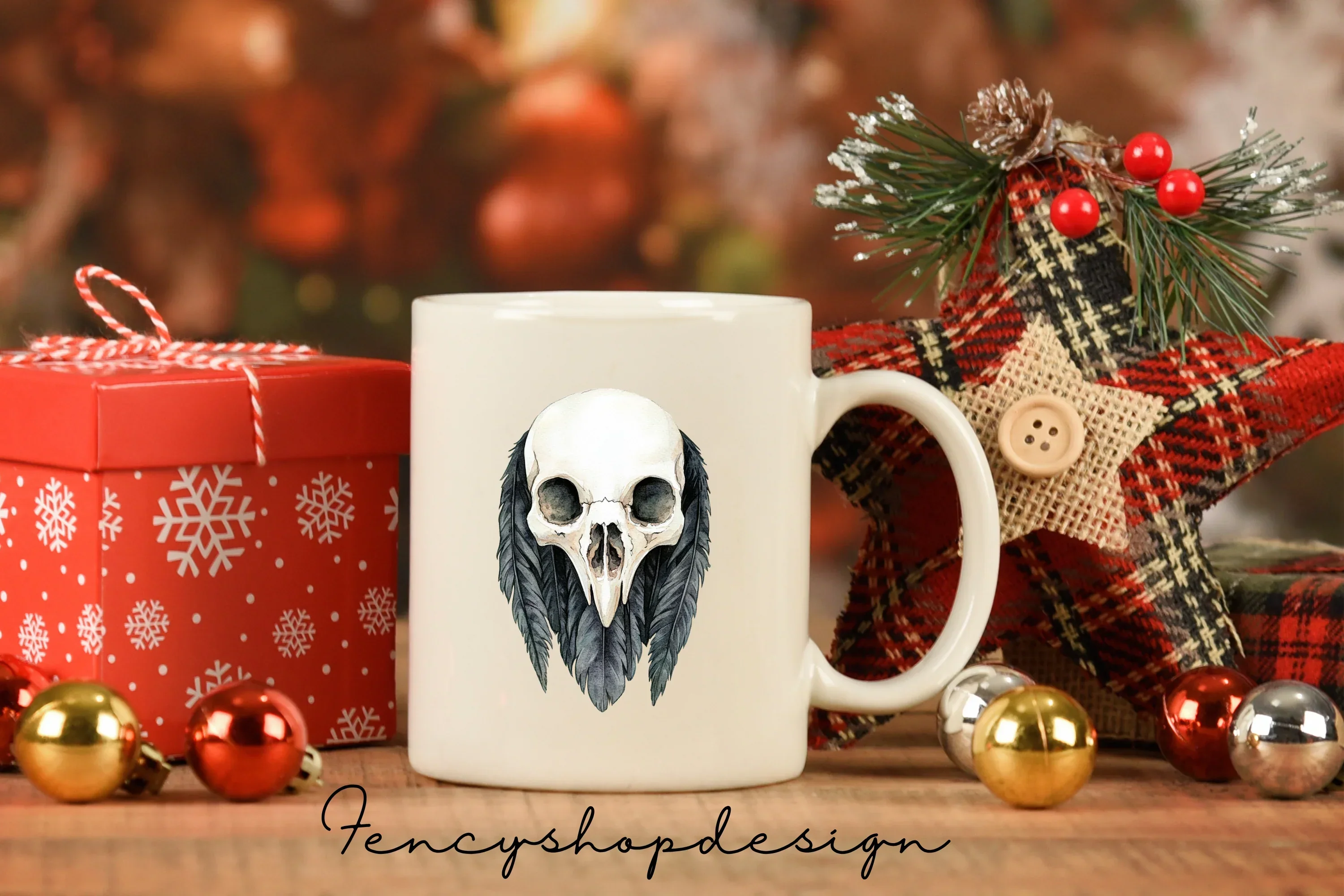 Gothic Skull and Raven Clipart Bundle - Image 2