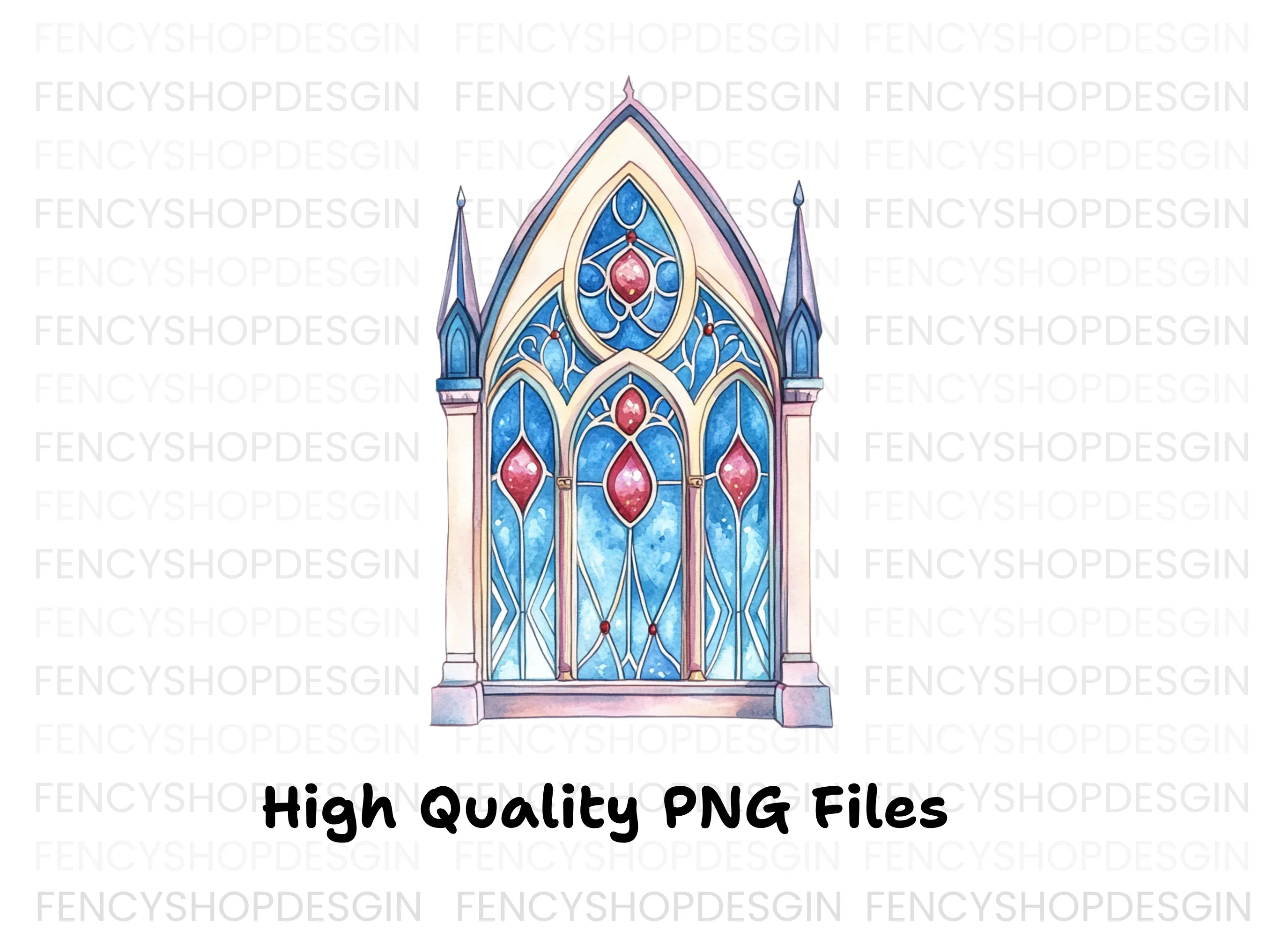 Gothic Stained Glass Window Clipart Bundle - Image 2