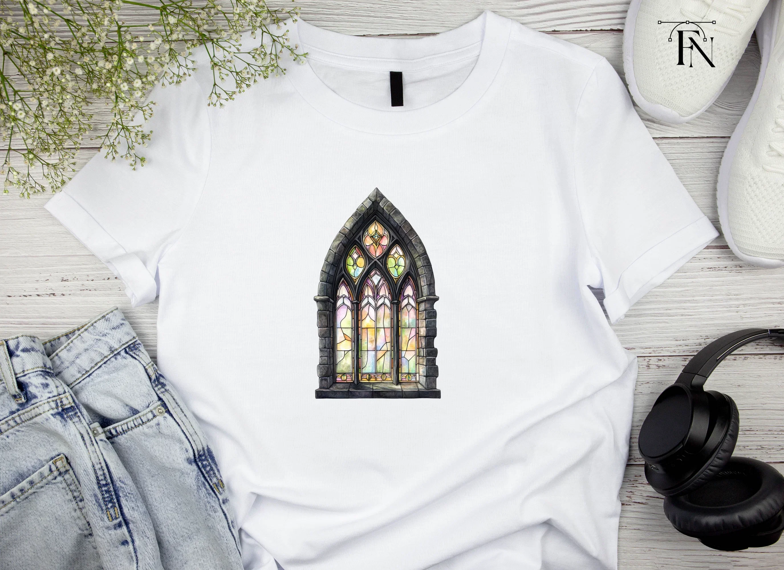 Gothic Stained Glass Window Clipart Bundle - Image 4