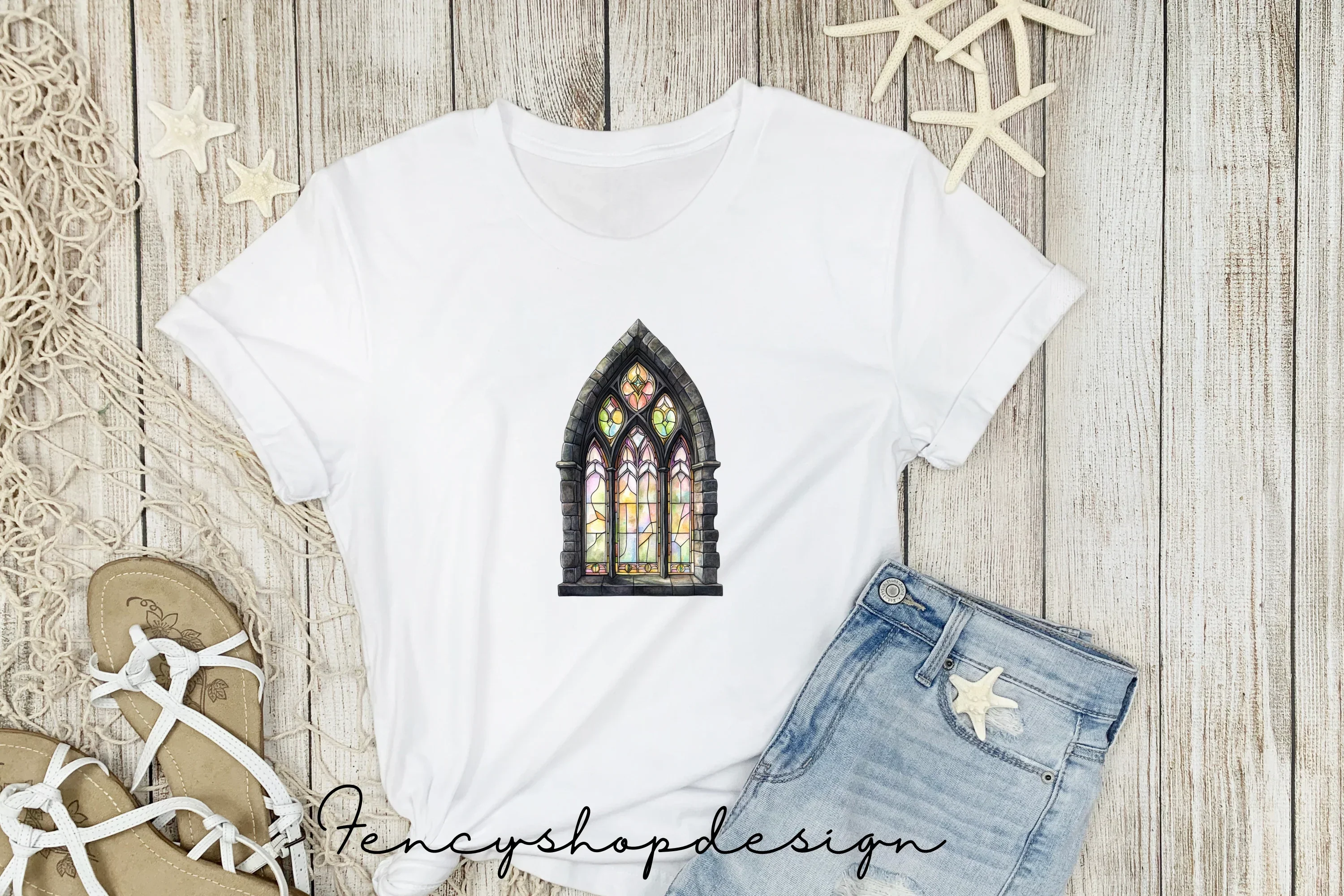Gothic Stained Glass Window Clipart Bundle - Image 4