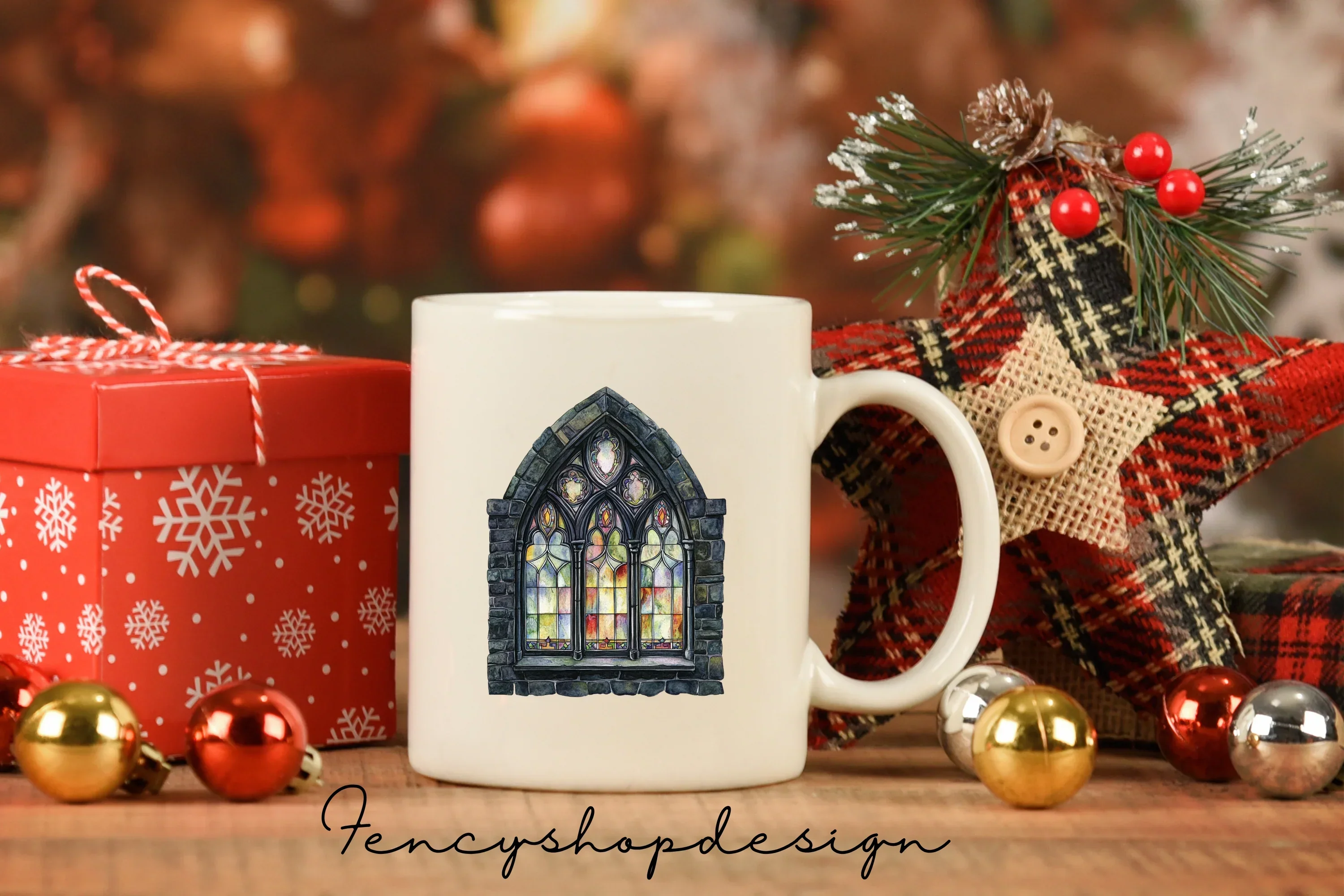 Gothic Stained Glass Window Clipart Bundle - Image 8