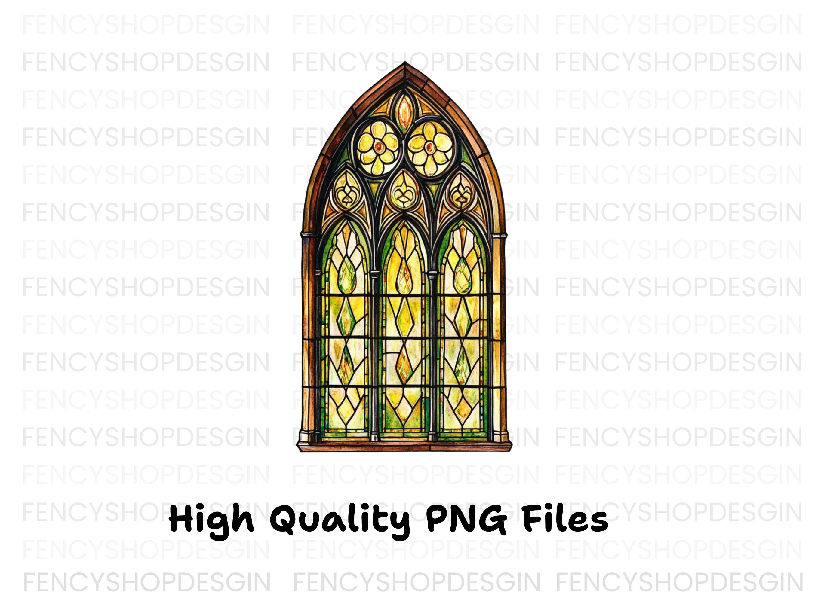 Gothic Stained Glass Window Clipart Bundle - Image 3