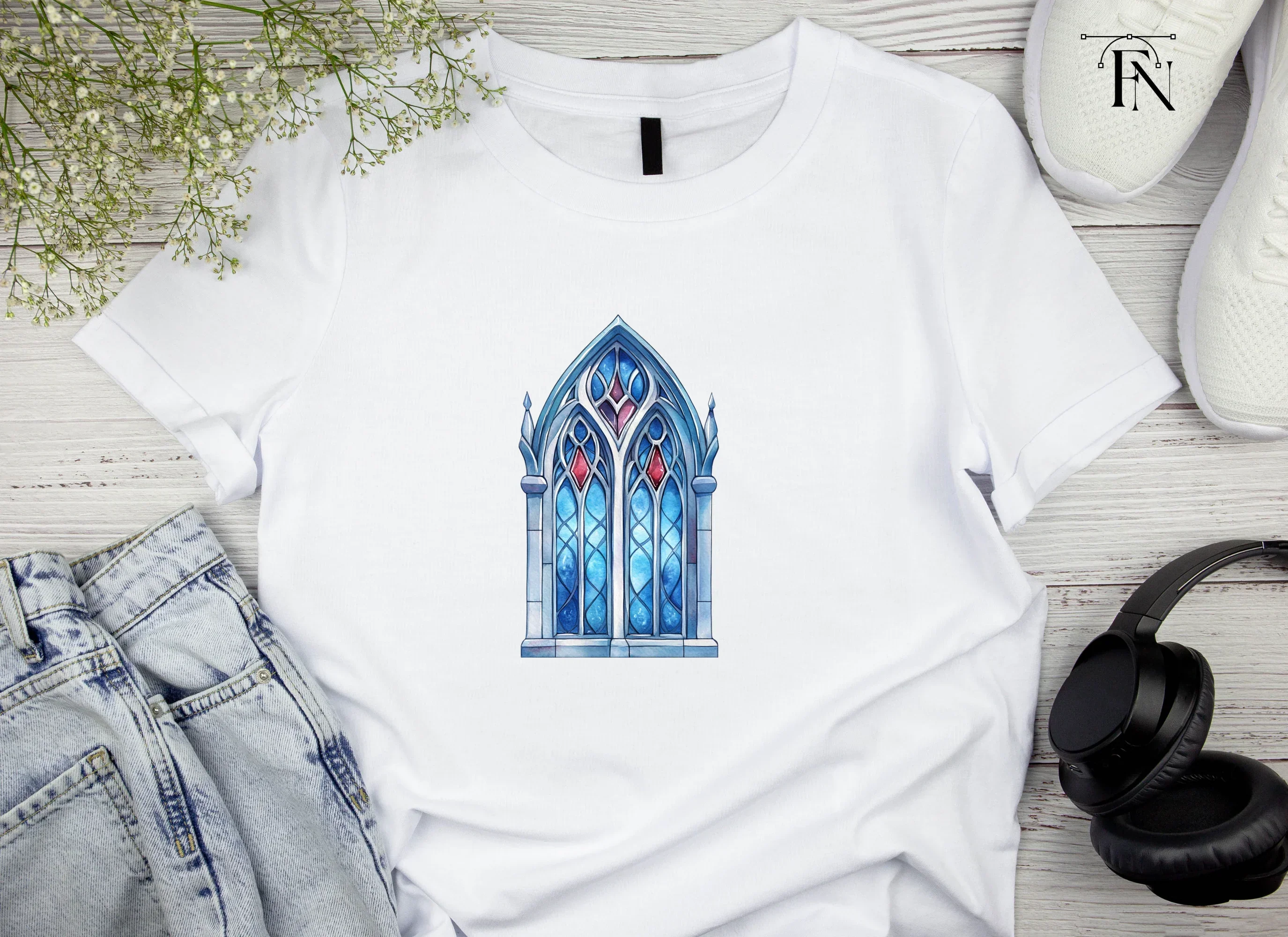 Gothic Stained Glass Window Clipart Bundle - Image 4