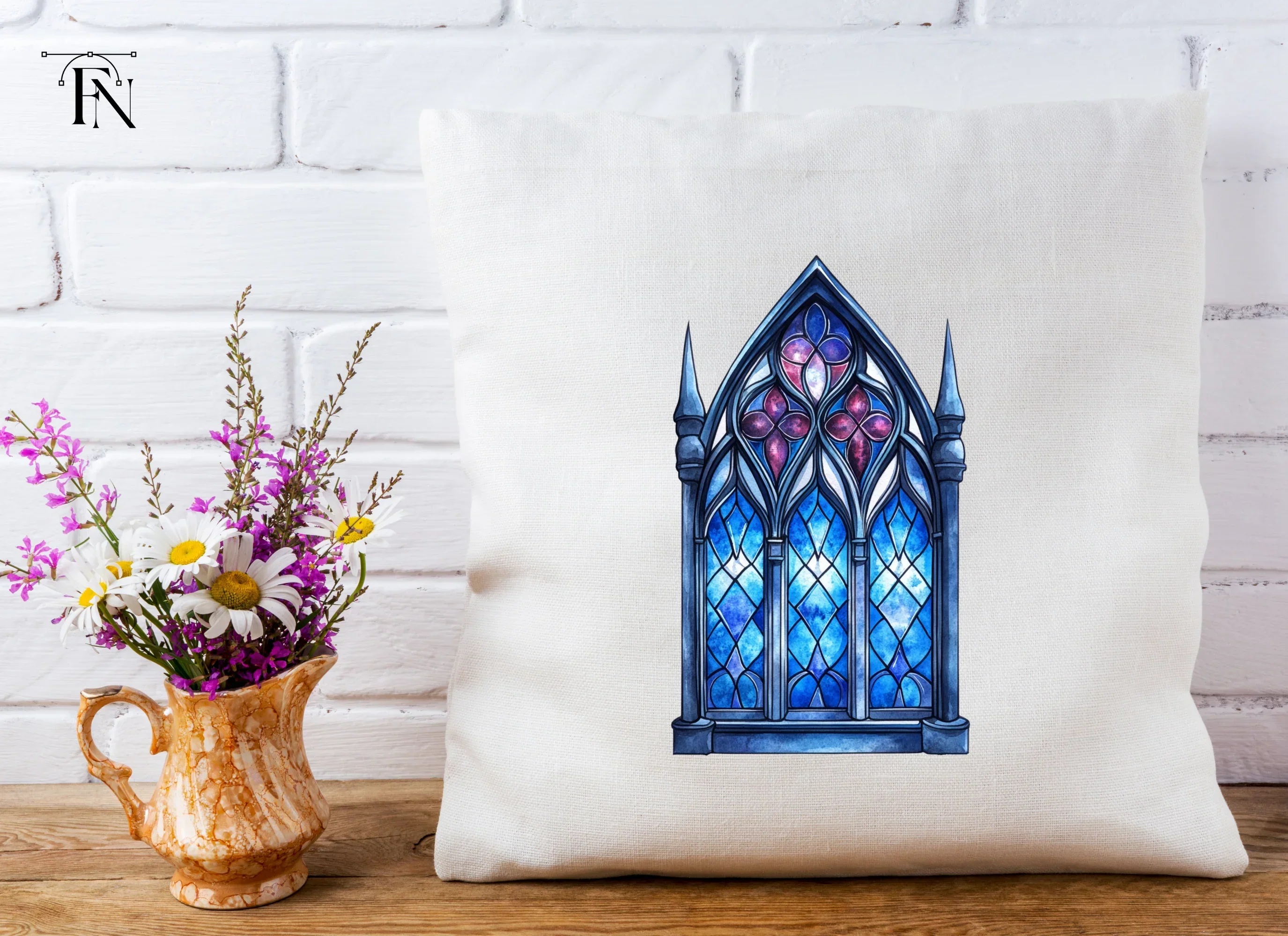 Gothic Stained Glass Window Clipart Bundle - Image 5
