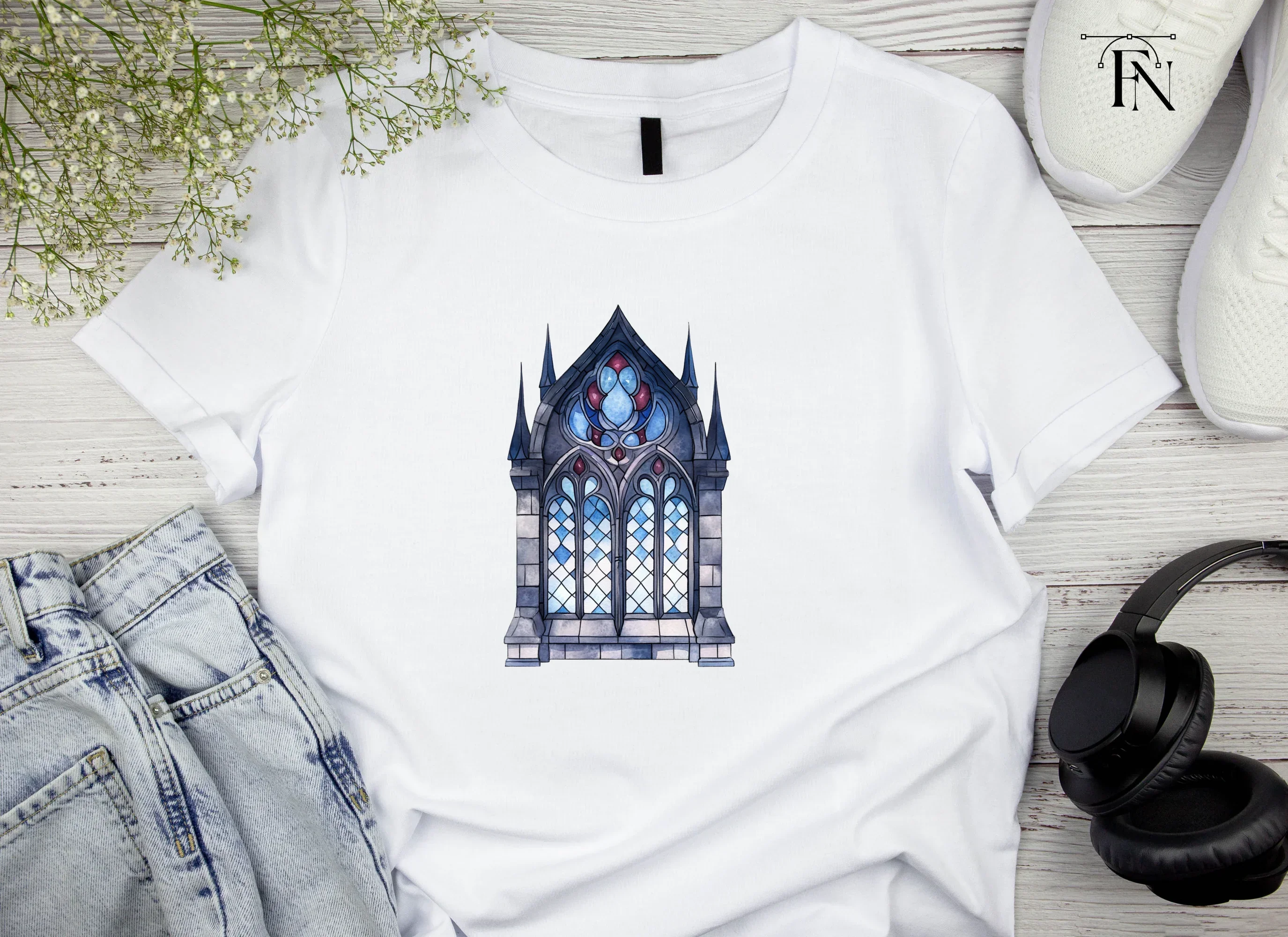 Gothic Stained Glass Window Clipart Bundle - Image 4
