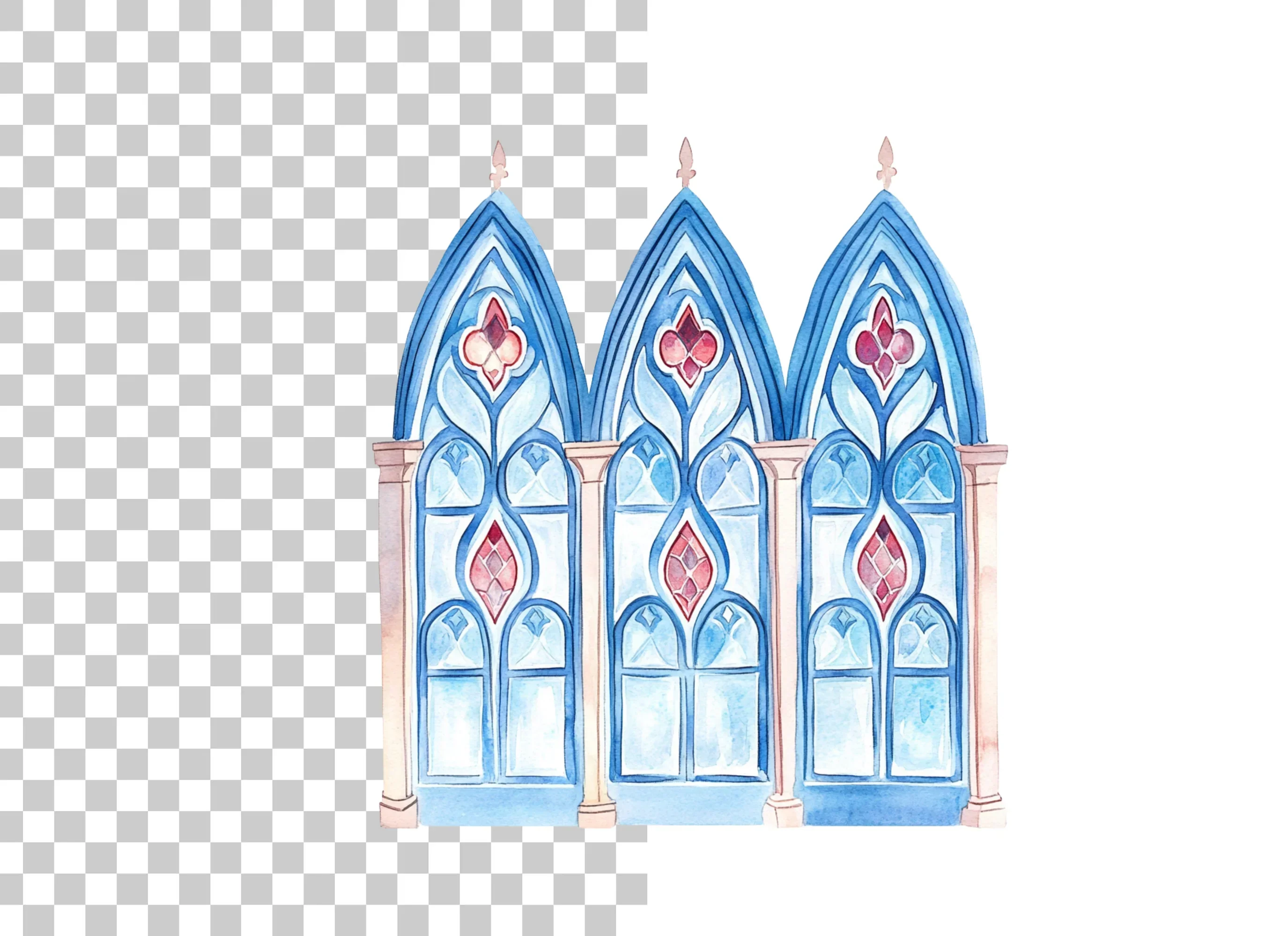 Gothic Stained Glass Windows Clipart Bundle - Image 3