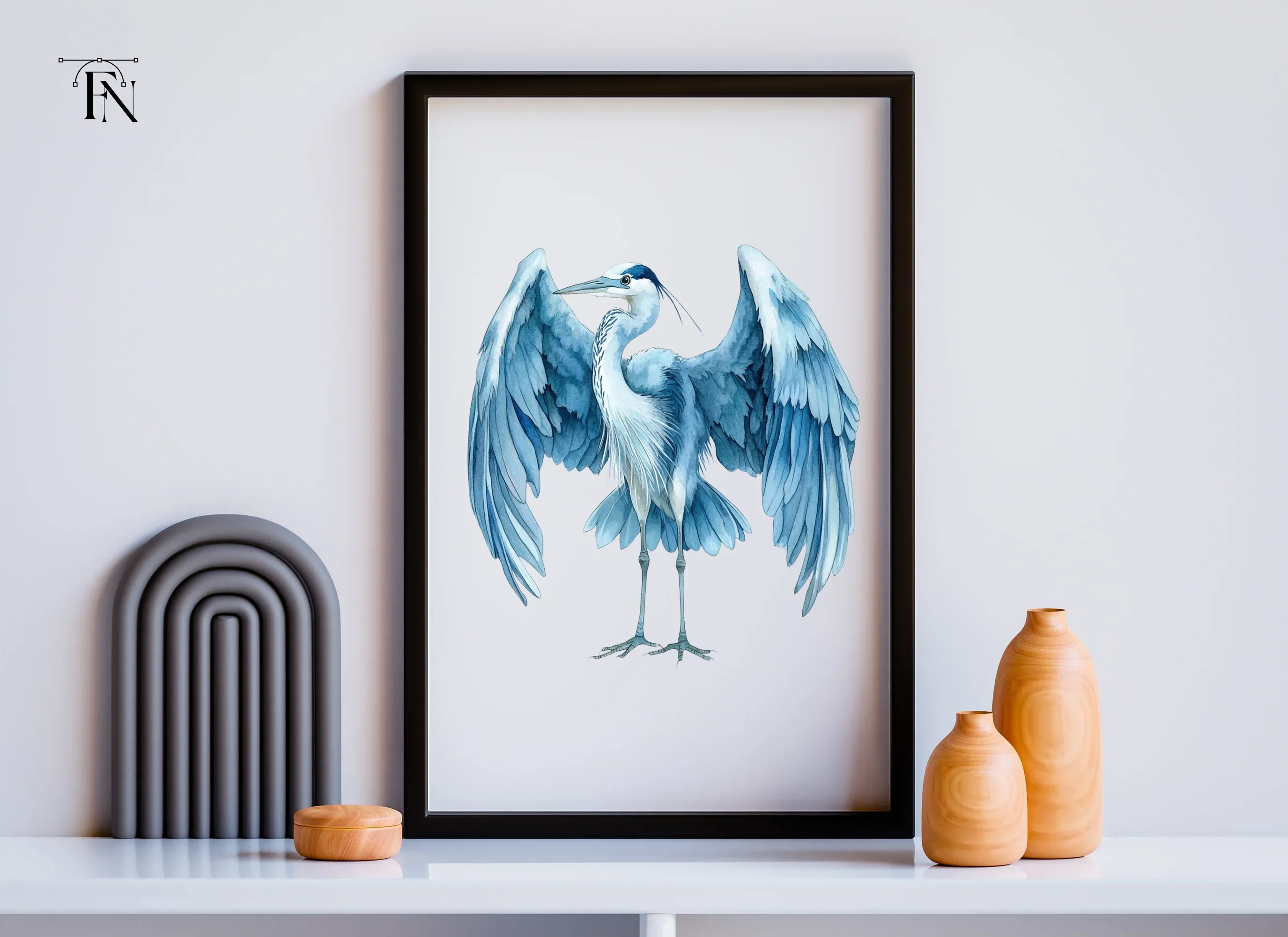 Graceful Heron Open Wings Clipart Bundle - Image 6