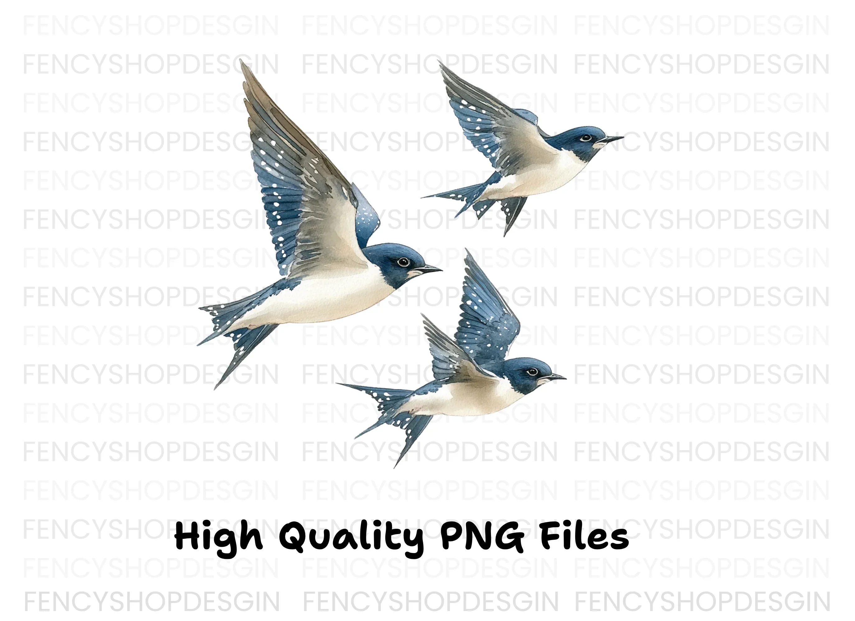 Graceful Swallows Flying Clipart Bundle - Image 3