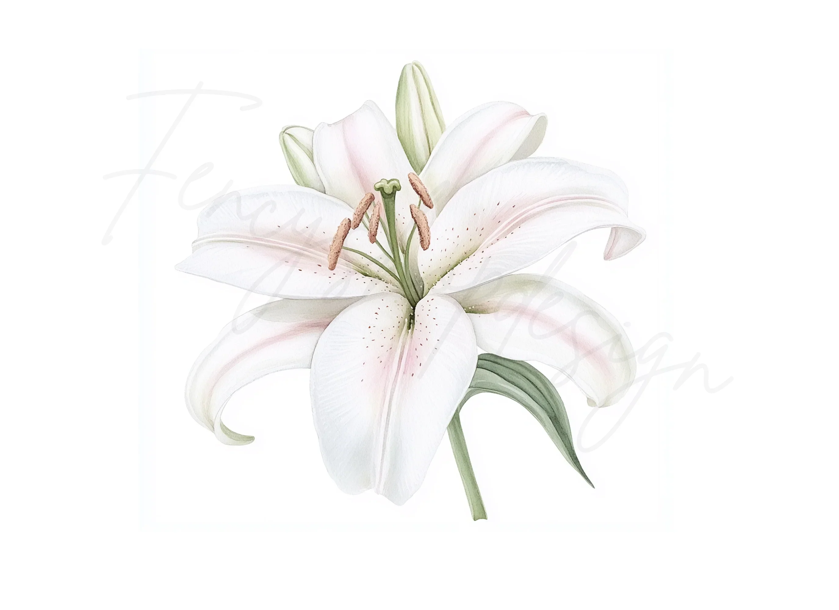 Graceful White Lily Clipart Bundle - Image 3