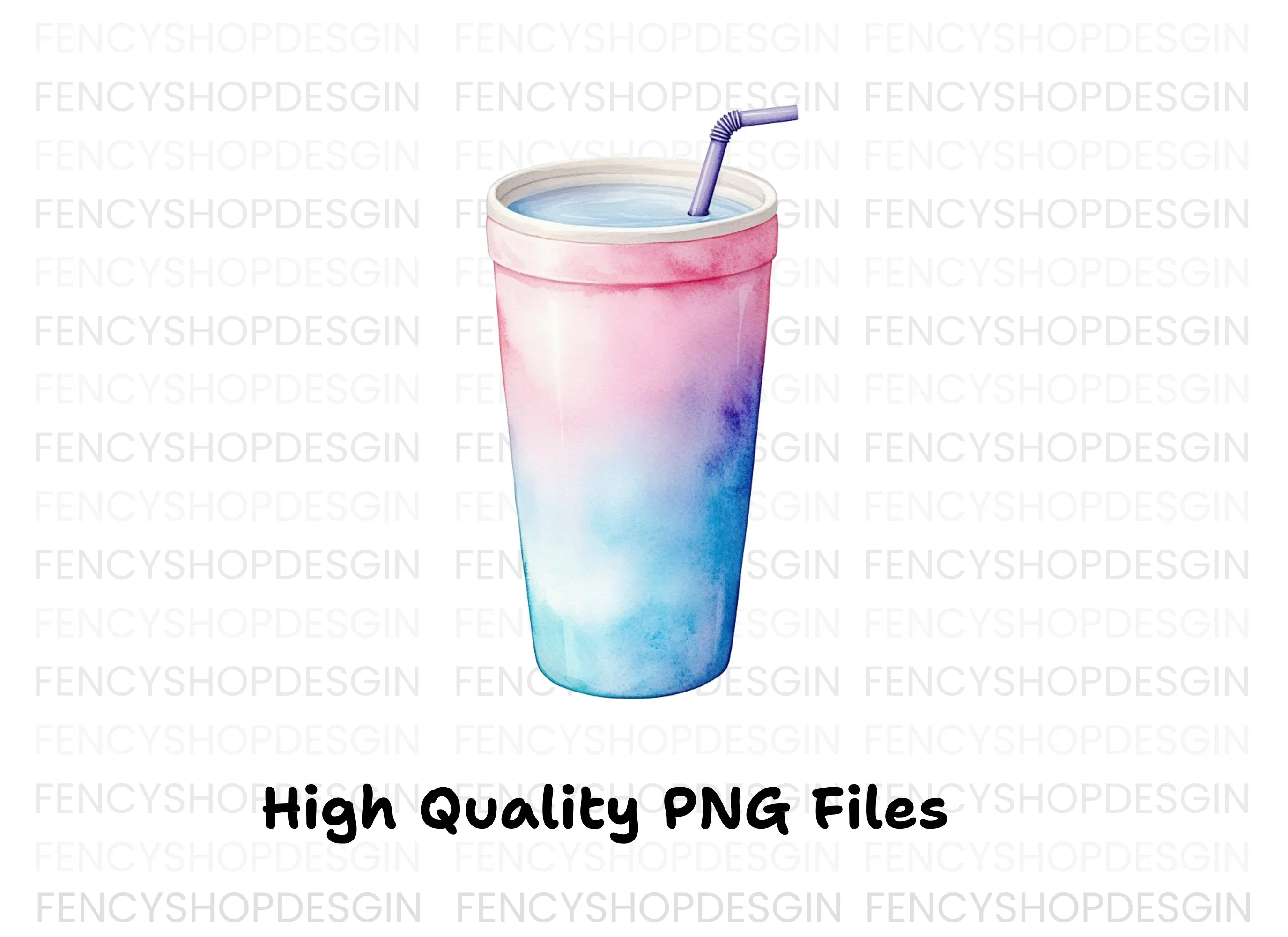 Gradient Drink Cups with Straws Clipart Bundle - Image 2