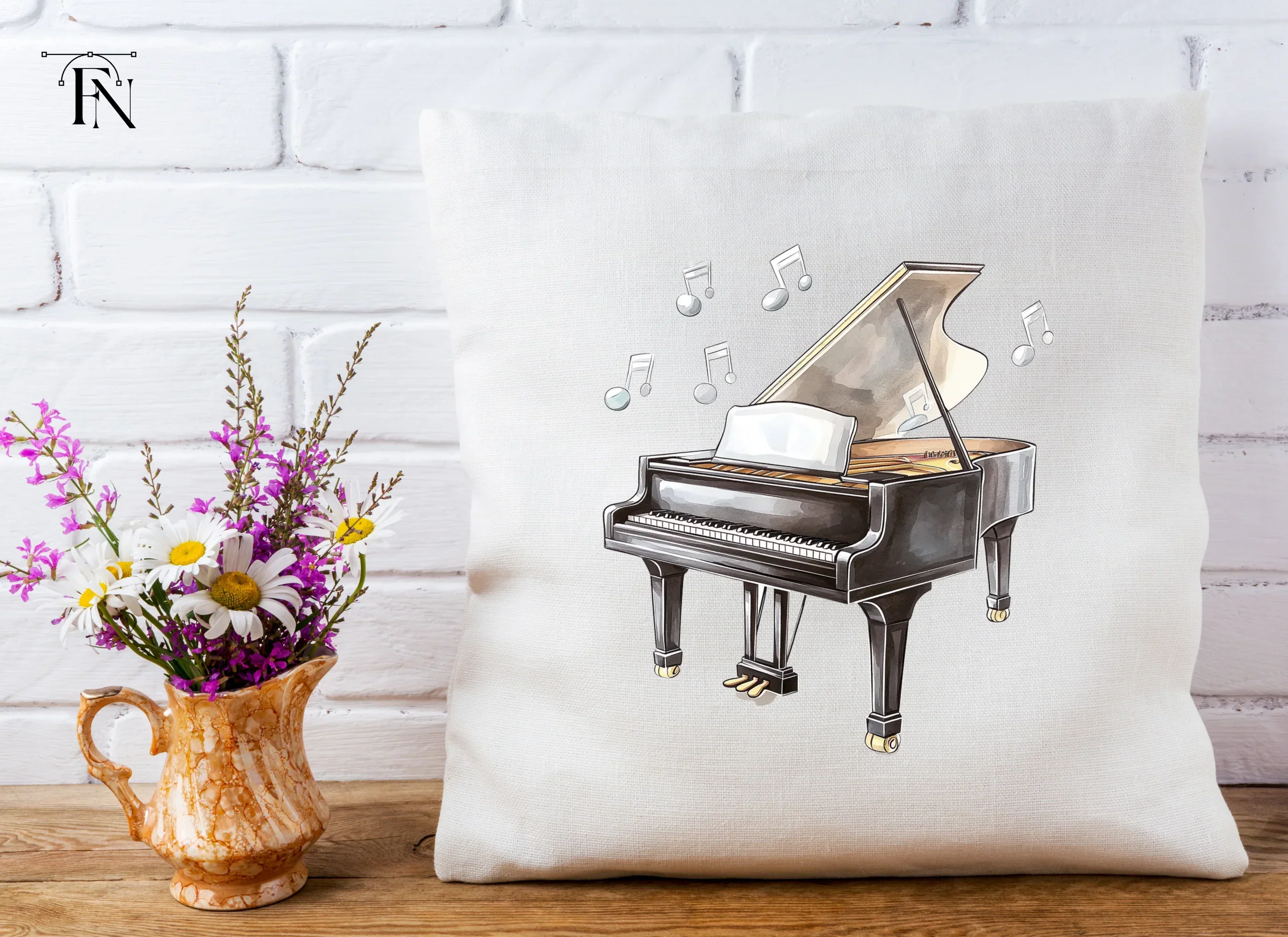 Grand Pianos with Music Notes Clipart Bundle - Image 5