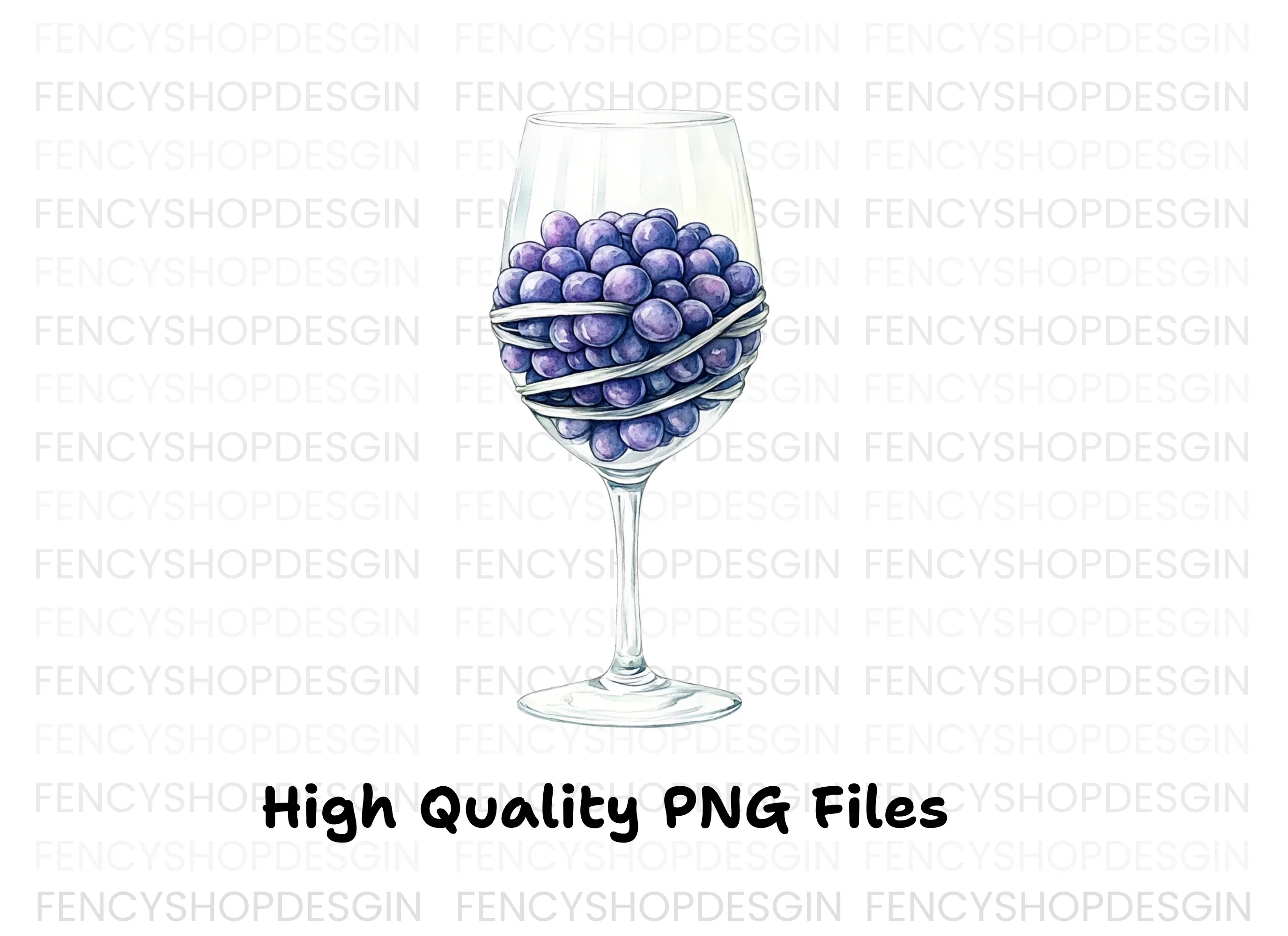 Grapes in Wine Glass Clipart Bundle - Image 3