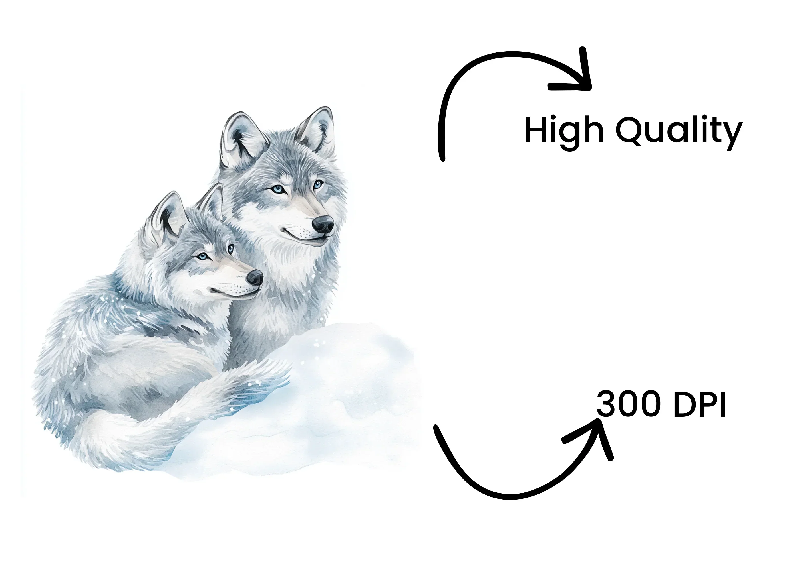 Gray Wolf Couple Clipart Bundle - Image 4
