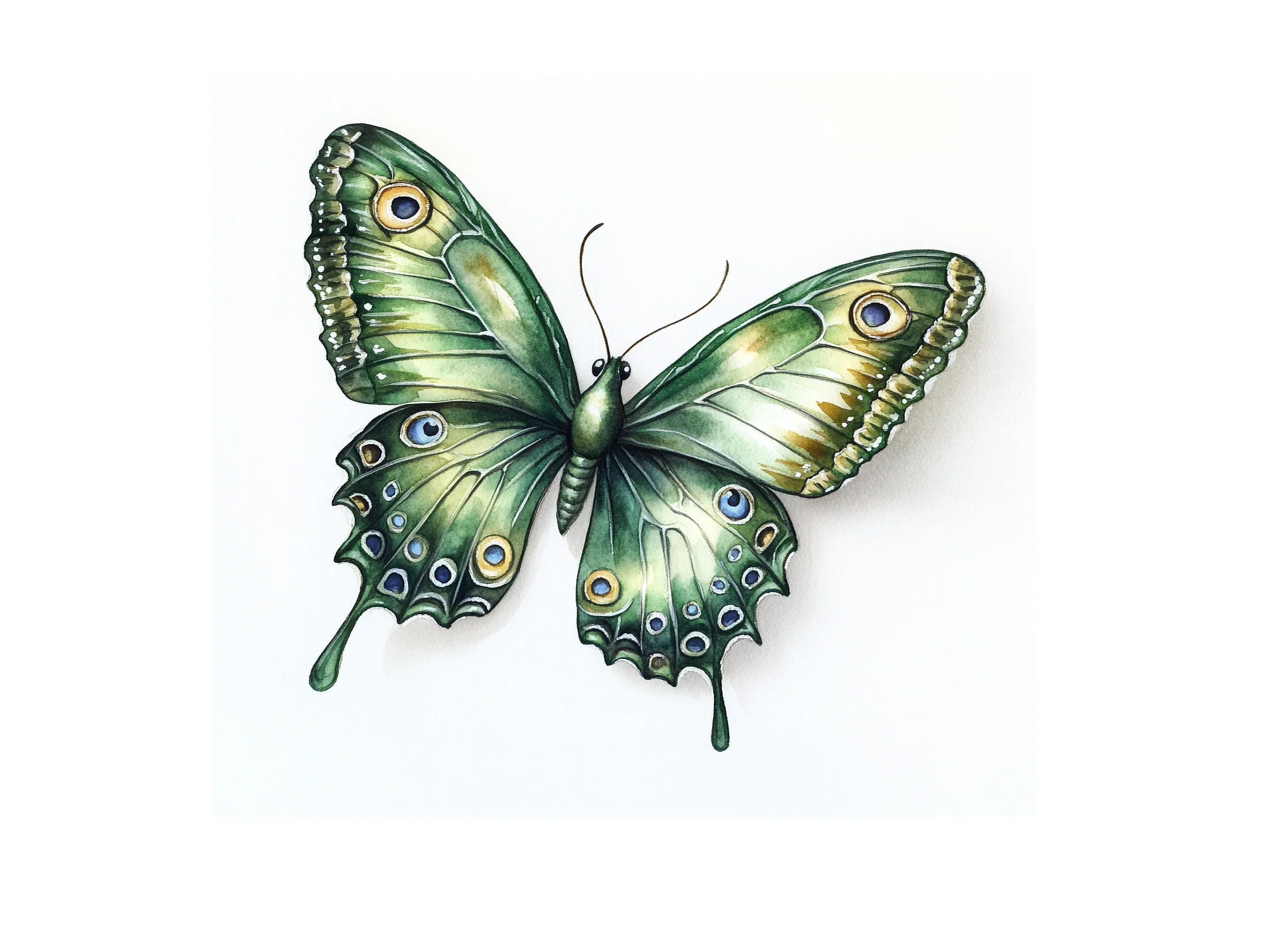 Green and Blue Butterfly Clipart Bundle - Image 2