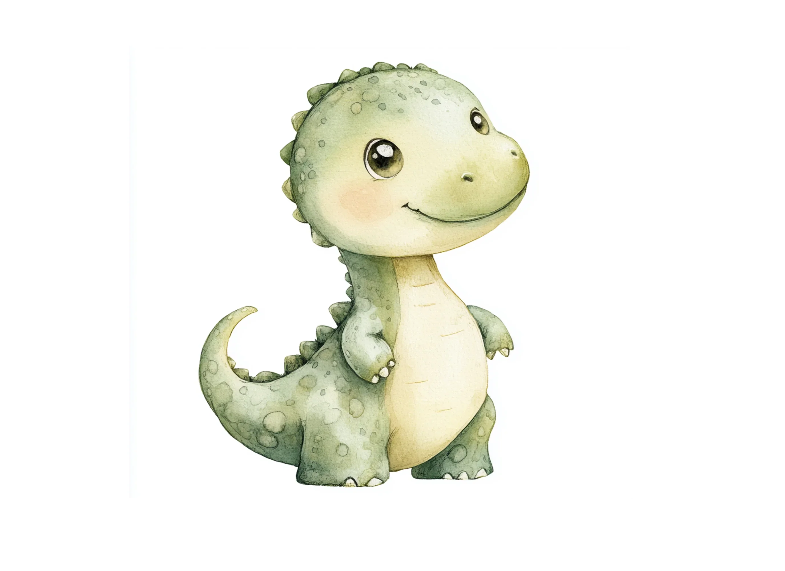 Green Baby Dinosaur Clipart Bundle - Image 2
