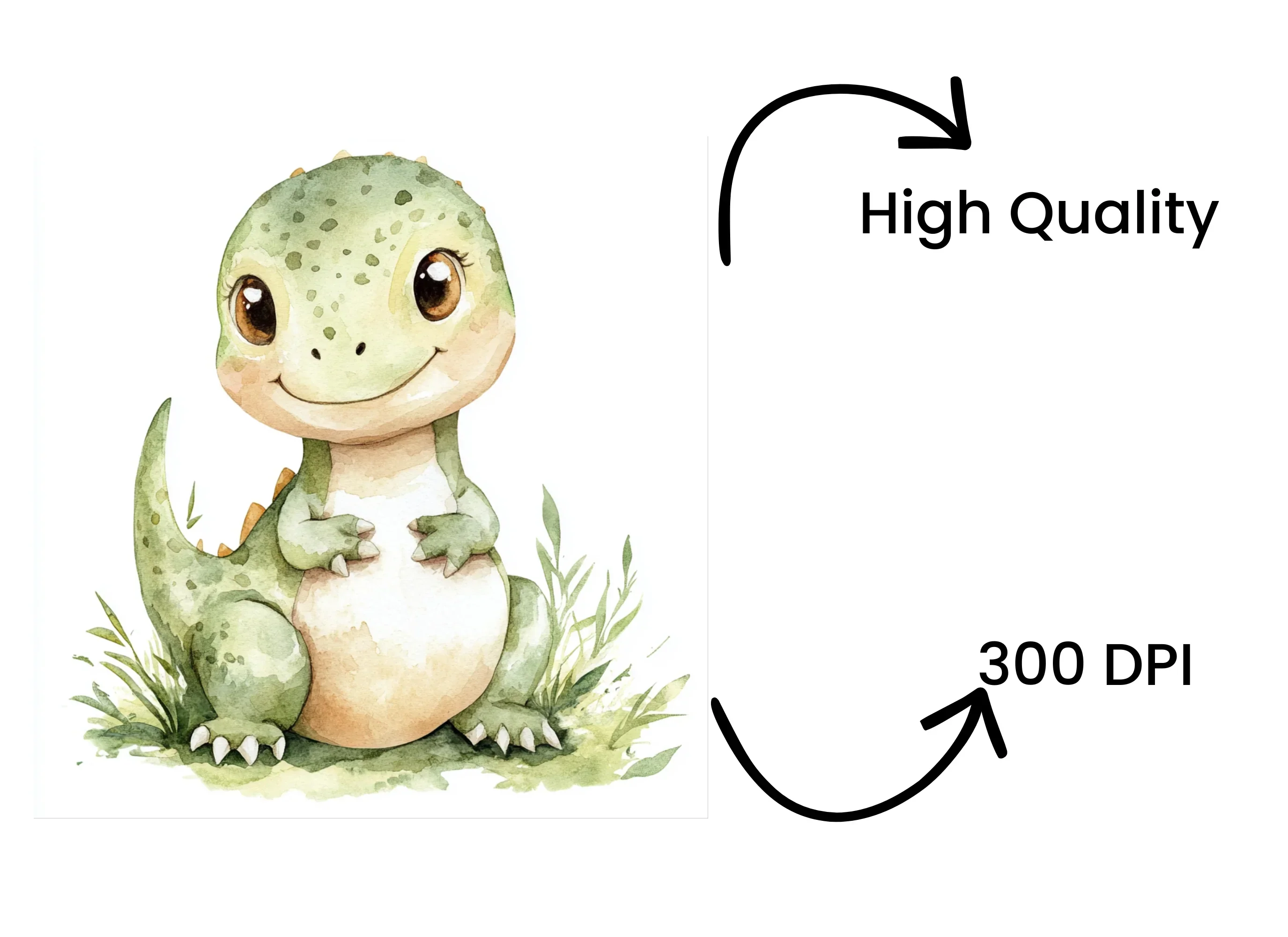 Green Baby Dinosaur Clipart Bundle - Image 4