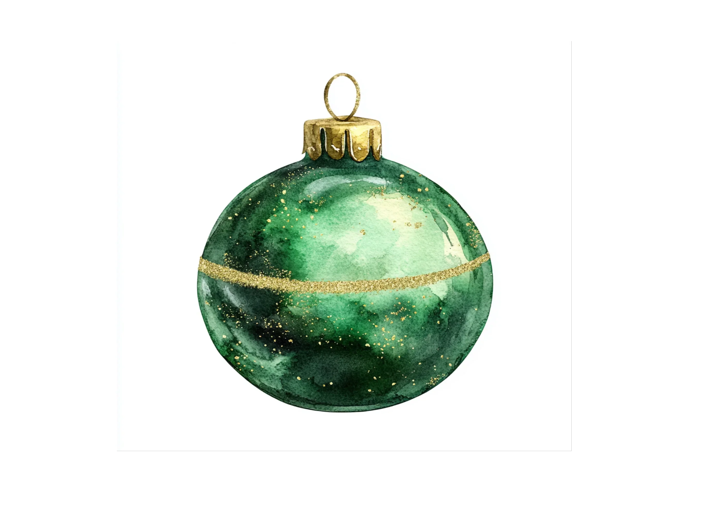 Green Christmas Ornaments Clipart Bundle - Image 2