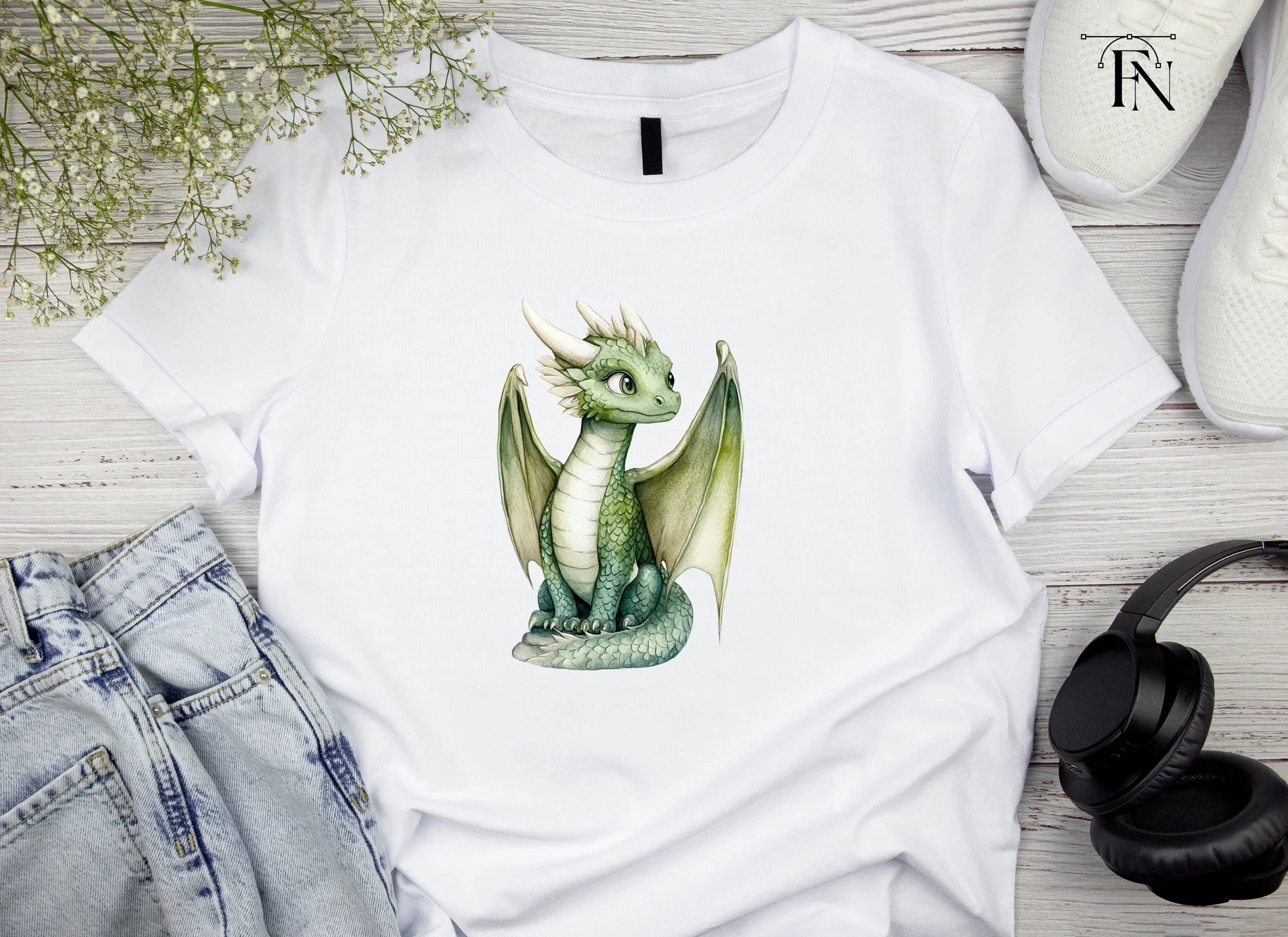 Green Dragon Clipart Bundle - Image 4