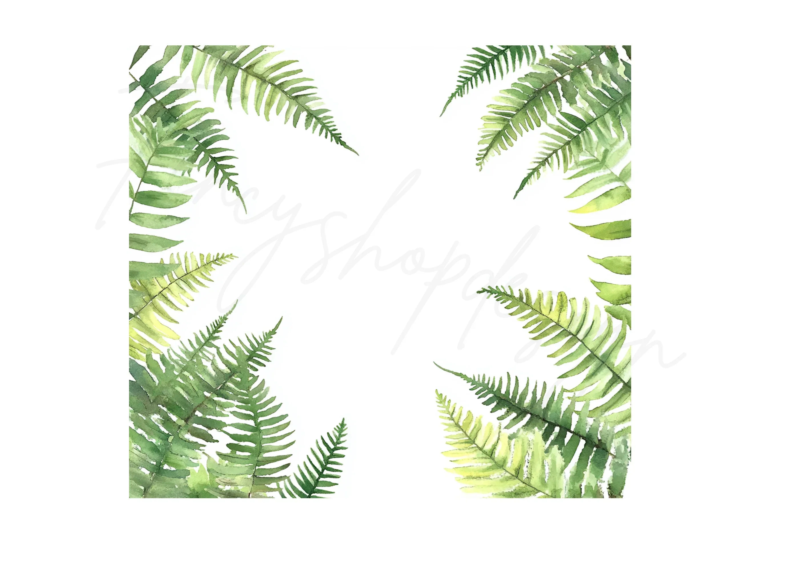Green Fern Border Elements Clipart Bundle - Image 2