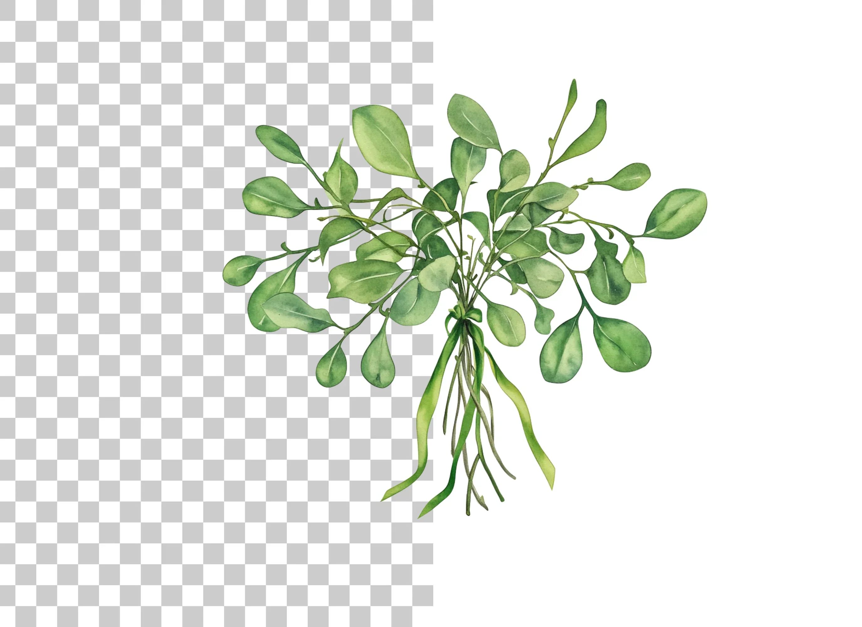 Green Mistletoe with Berries Clipart Bundle - Image 2