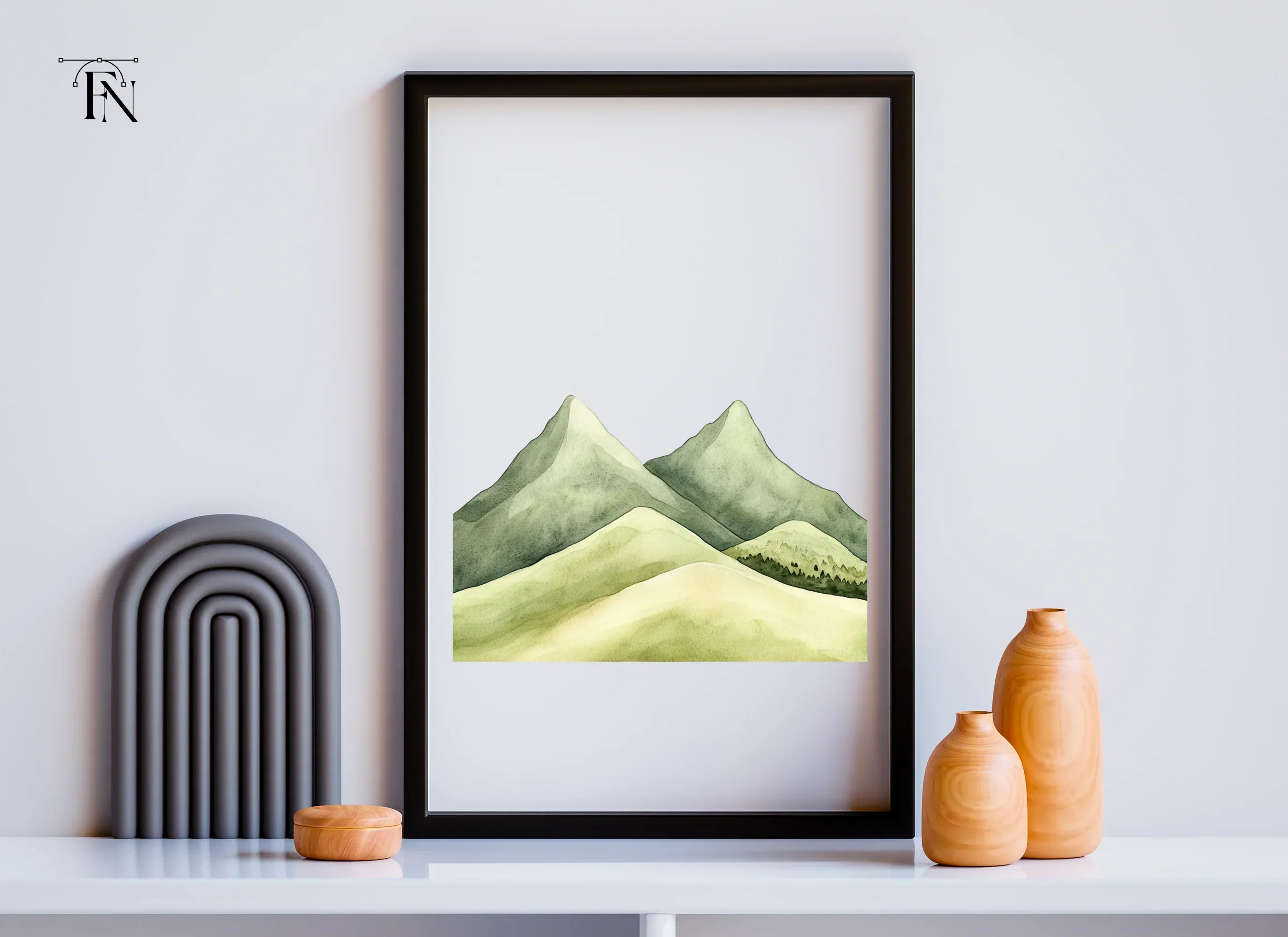 Green Mountain Landscape Clipart Bundle - Image 6
