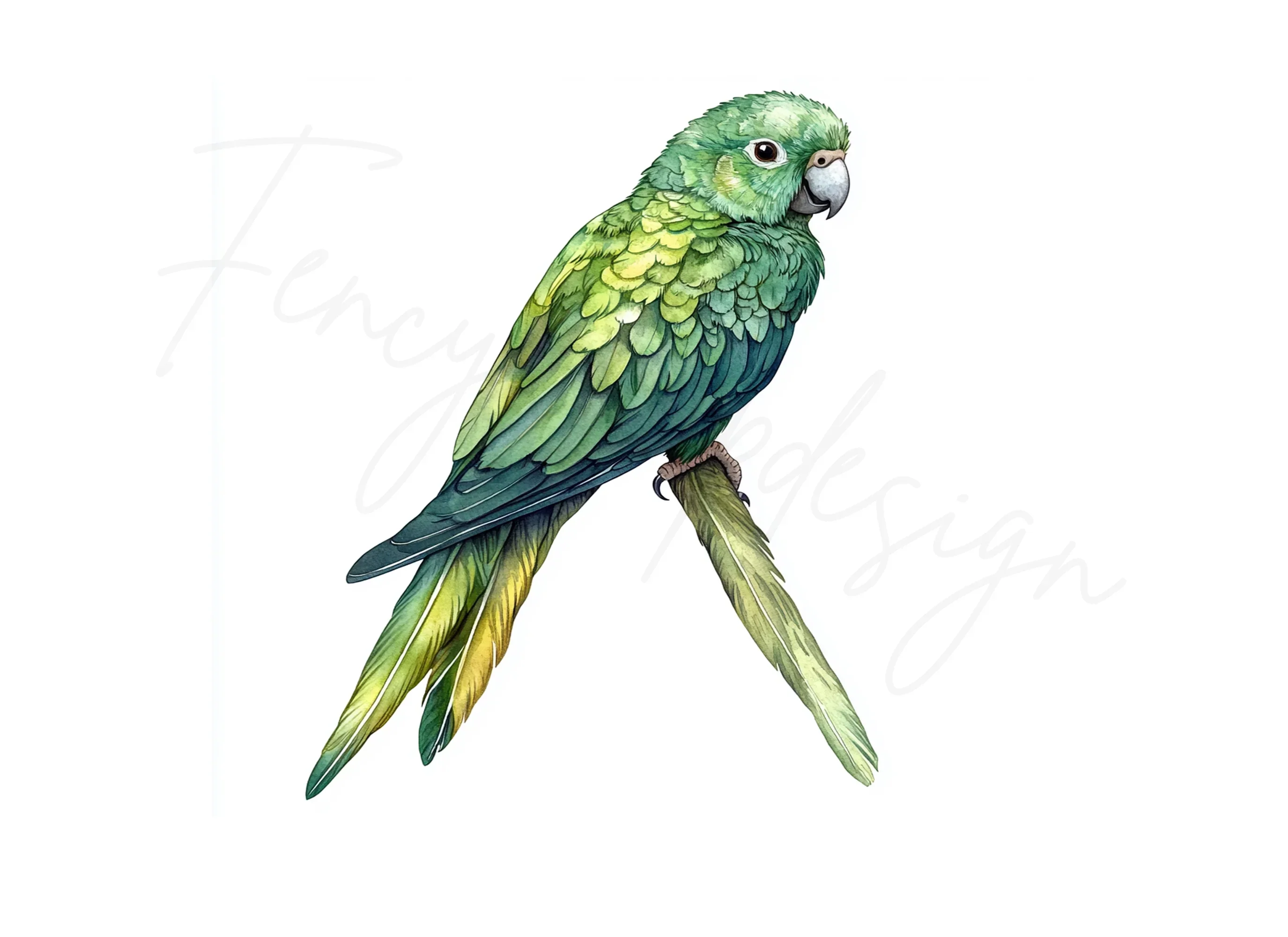 Green Parrot Clipart Bundle - Image 3