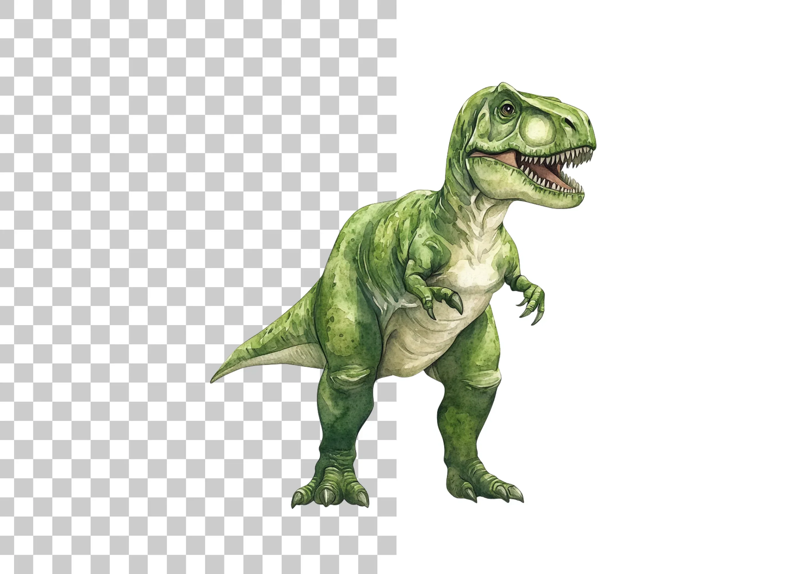 Green Rex Dinosaur Clipart Bundle - Image 2