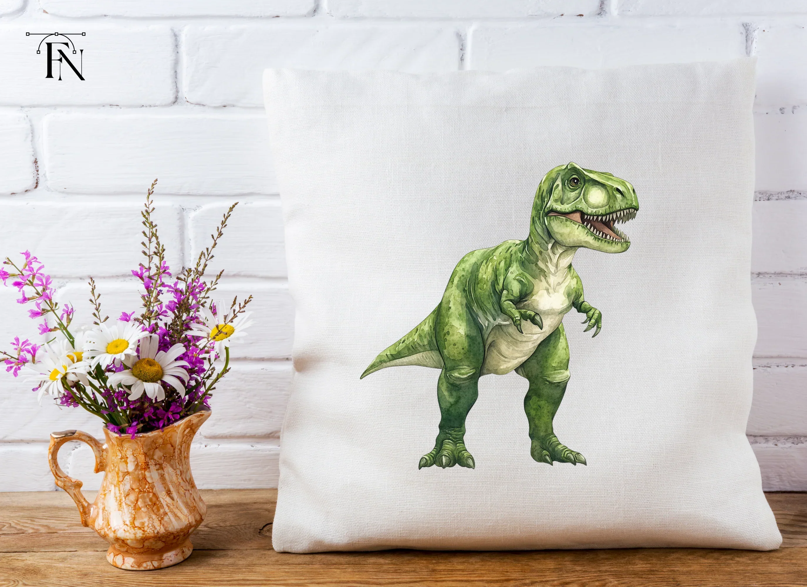 Green Rex Dinosaur Clipart Bundle - Image 5