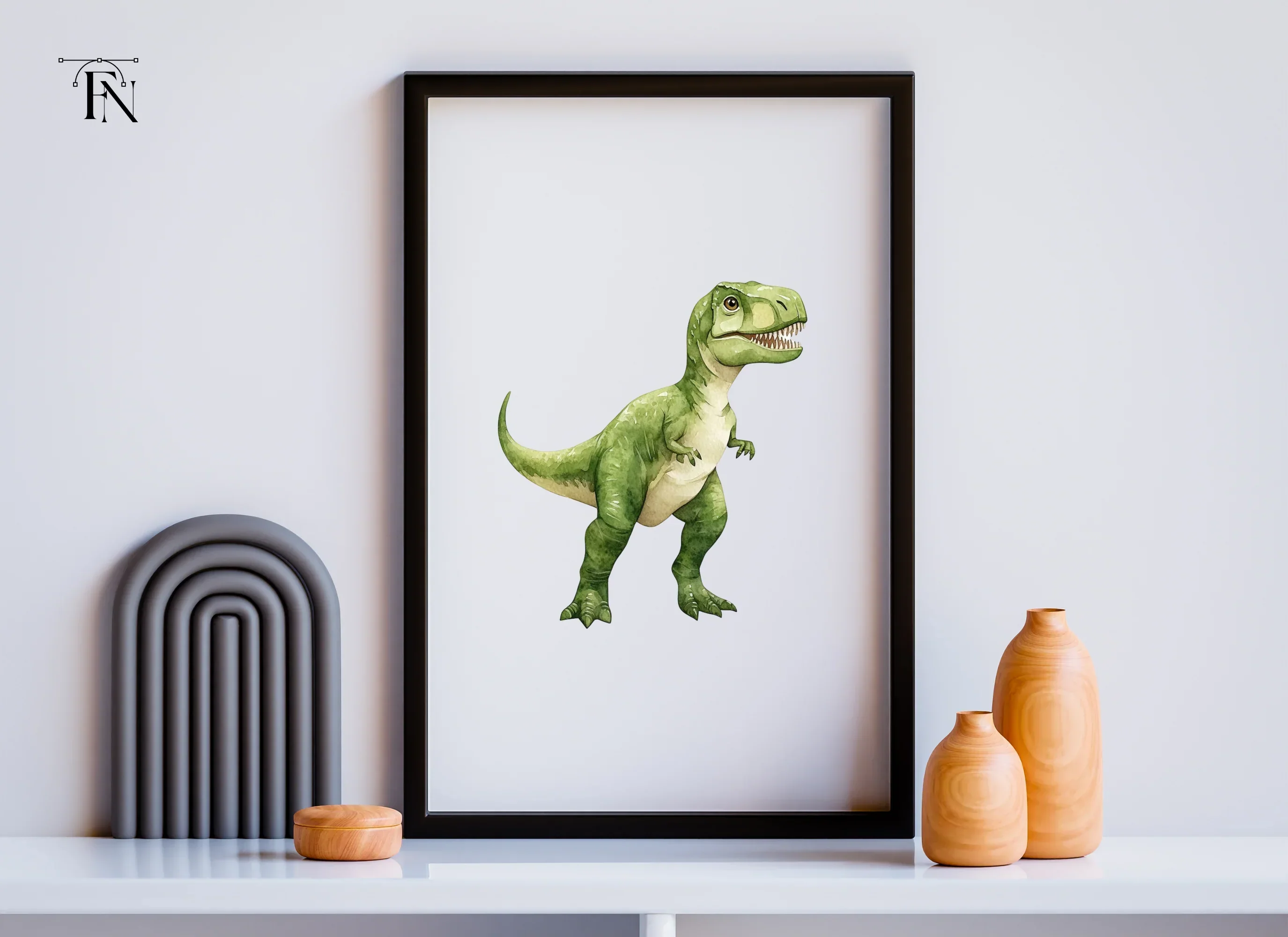 Green Rex Dinosaur Clipart Bundle - Image 6