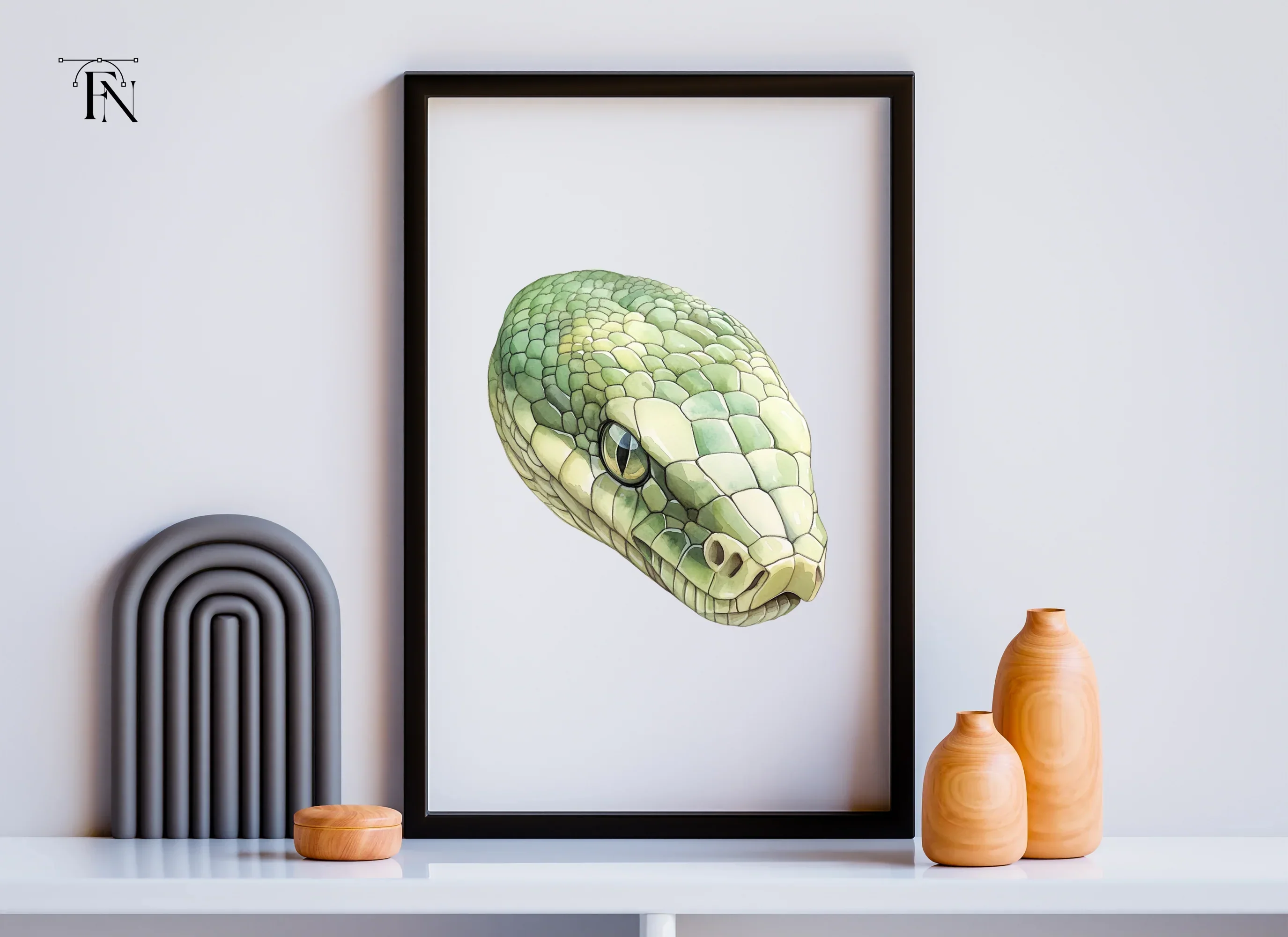 Green Snake Head Clipart Bundle - Image 6