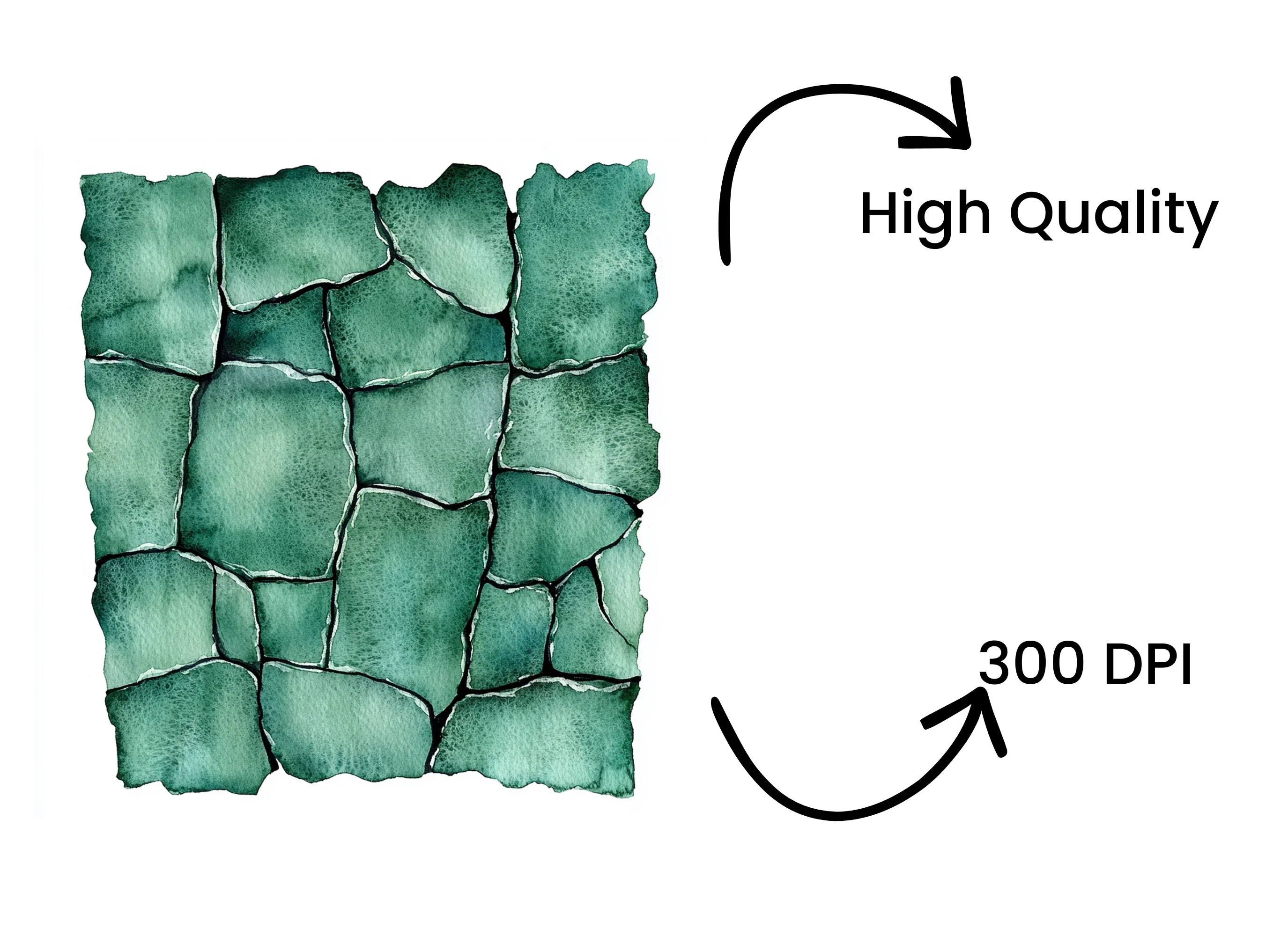 Green Stone Wall Clipart Bundle - Image 4