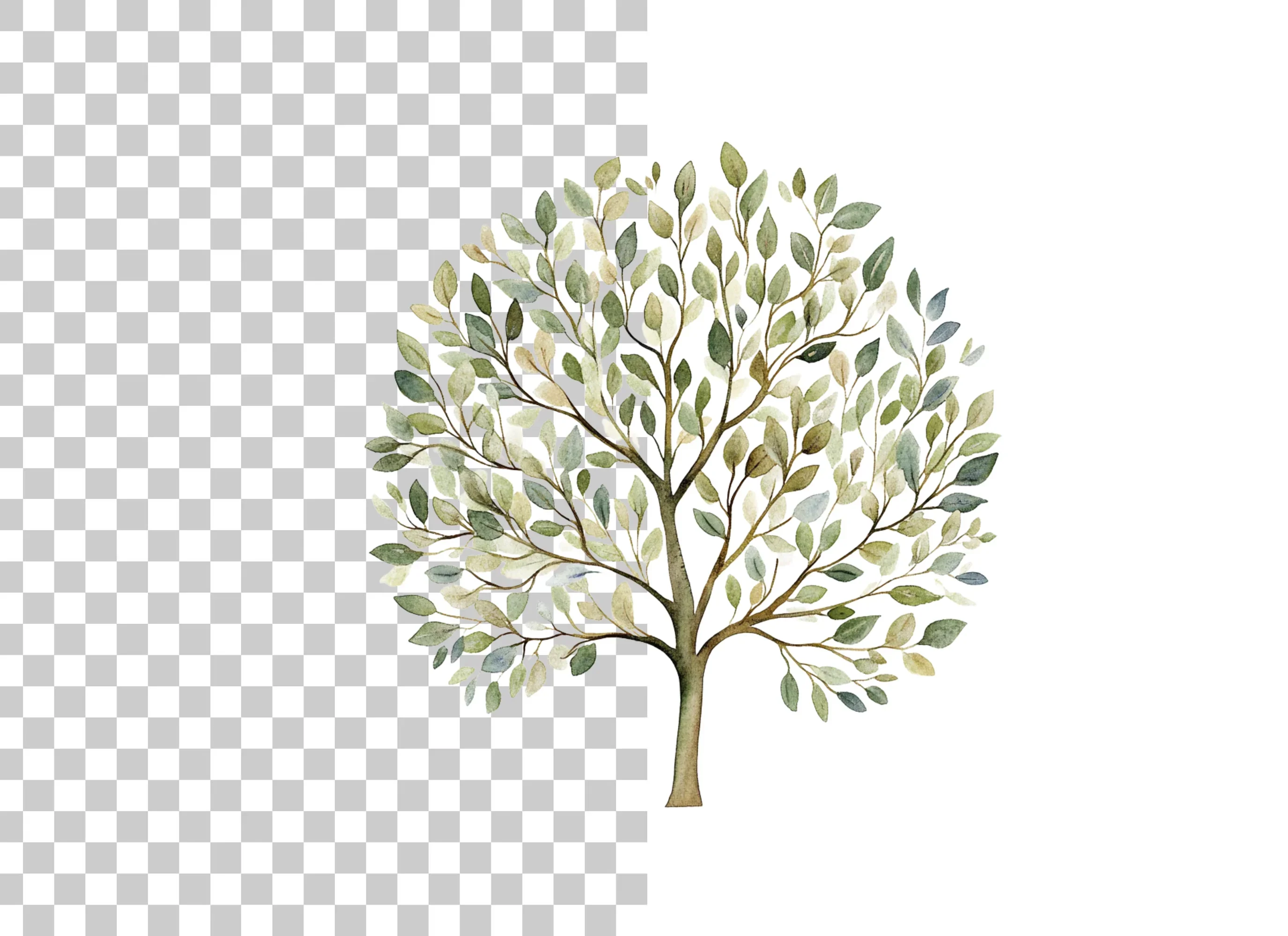 Green Tree Clipart Bundle - Image 2
