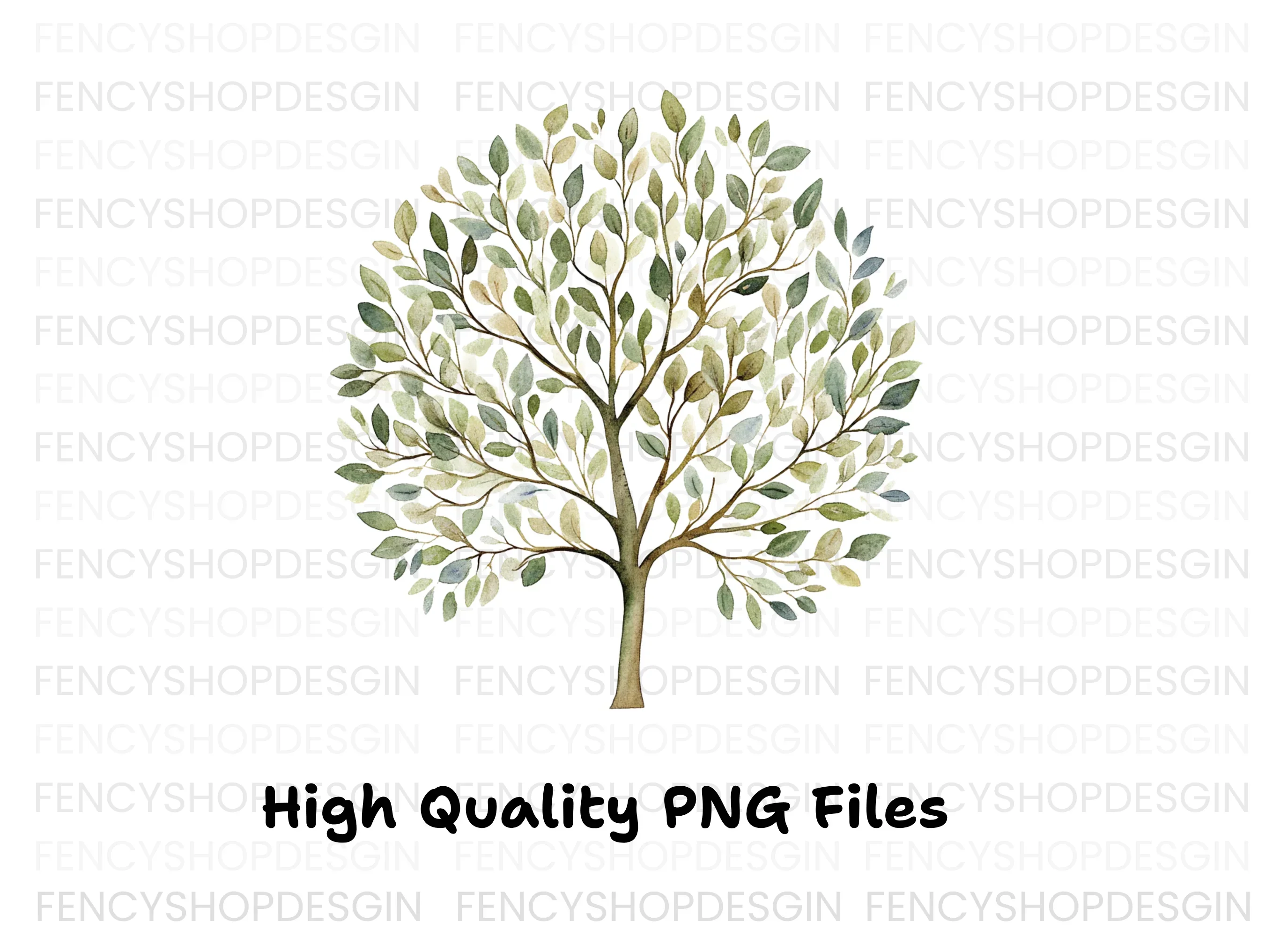 Green Tree Clipart Bundle - Image 5