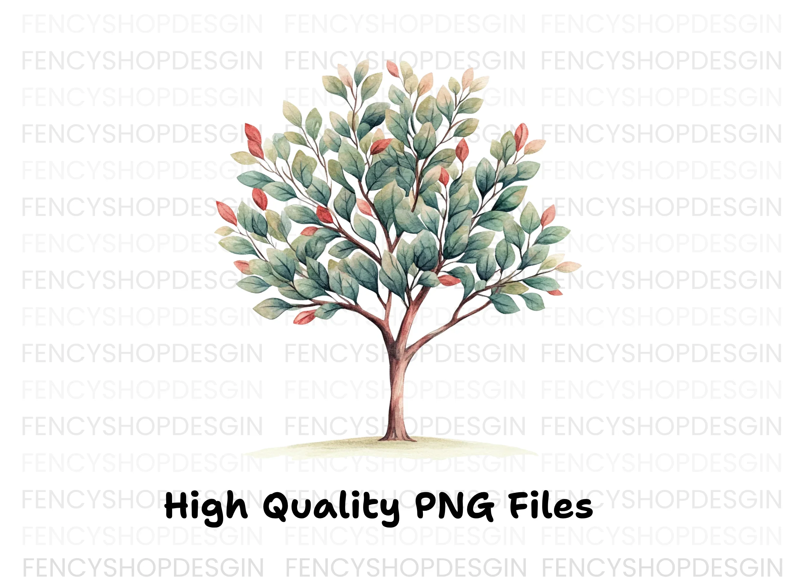 Green Tree Illustration Clipart Bundle - Image 2