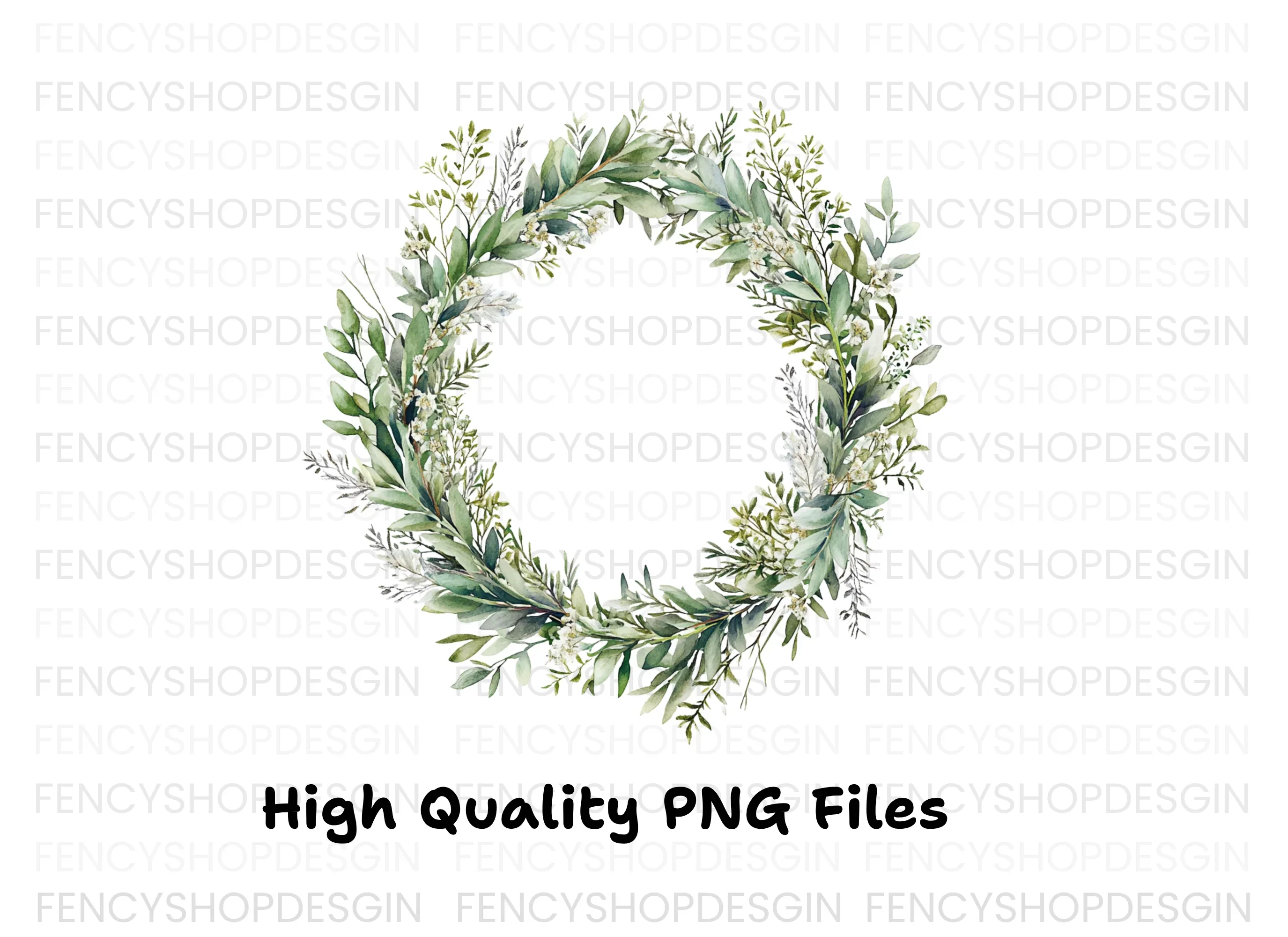 Greenery Wreaths Clipart Bundle - Image 2