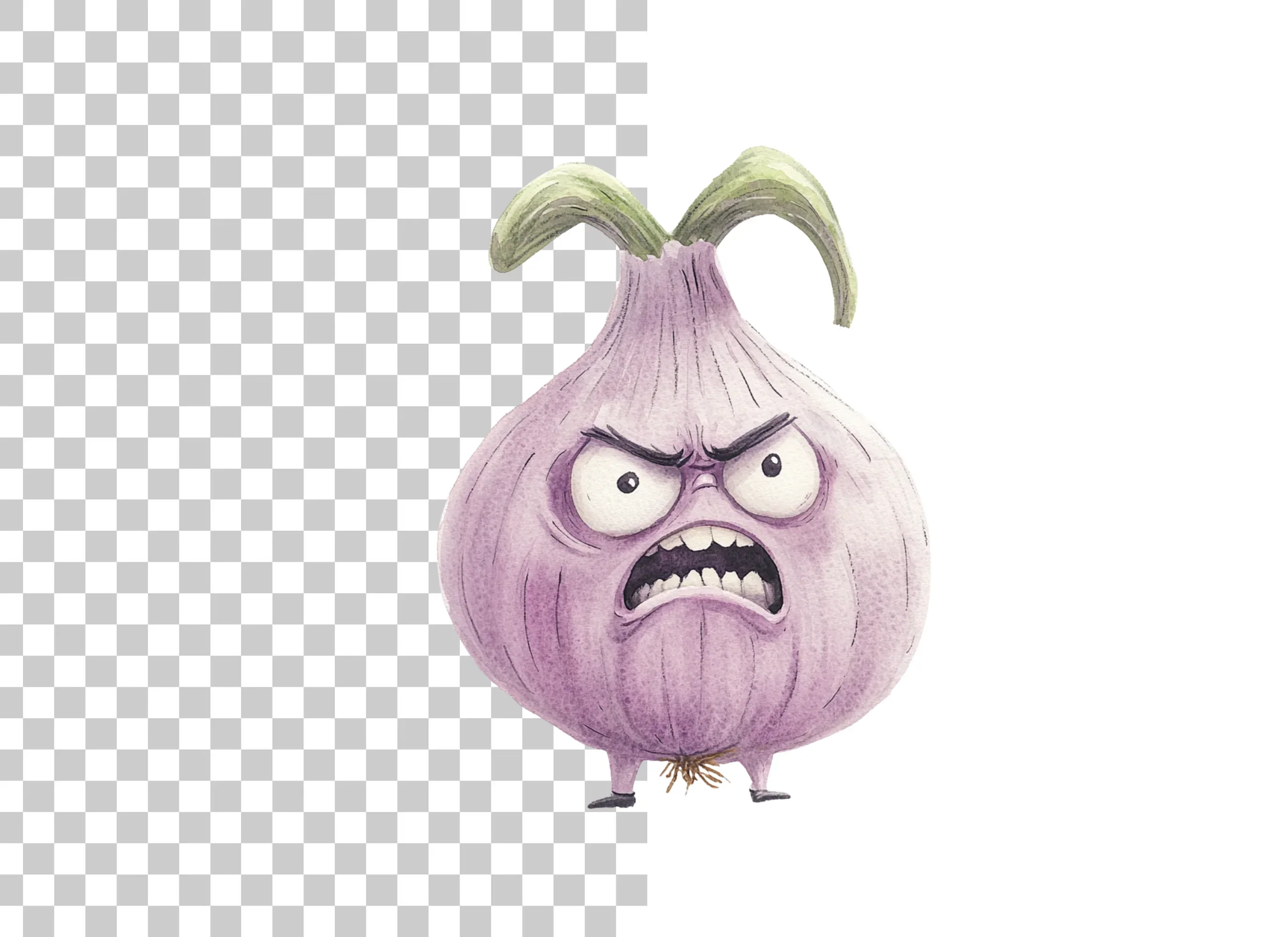 Grumpy Garlic and Onion Duo Clipart Bundle - Image 2