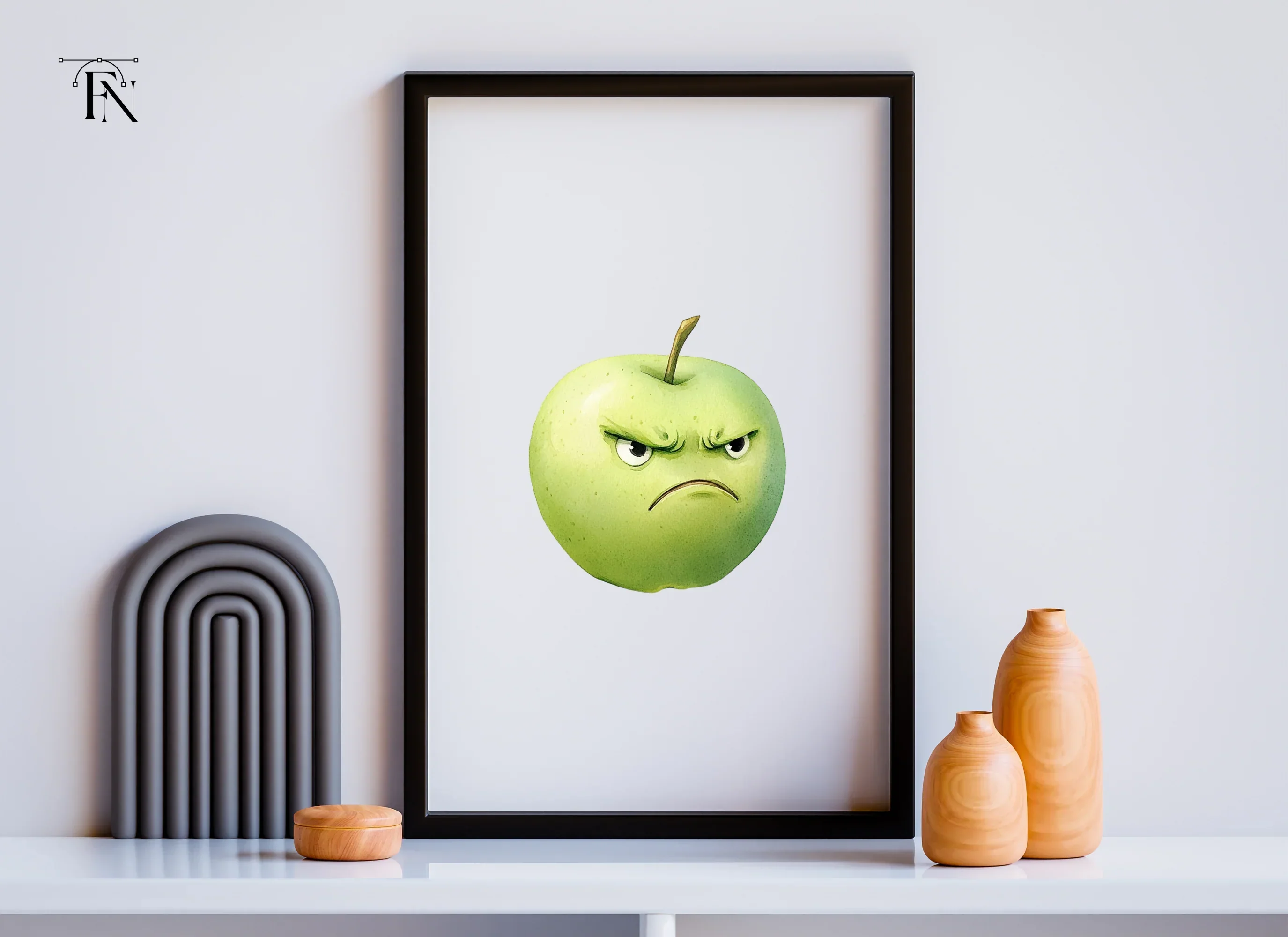 Grumpy Green Apple Clipart Bundle - Image 3