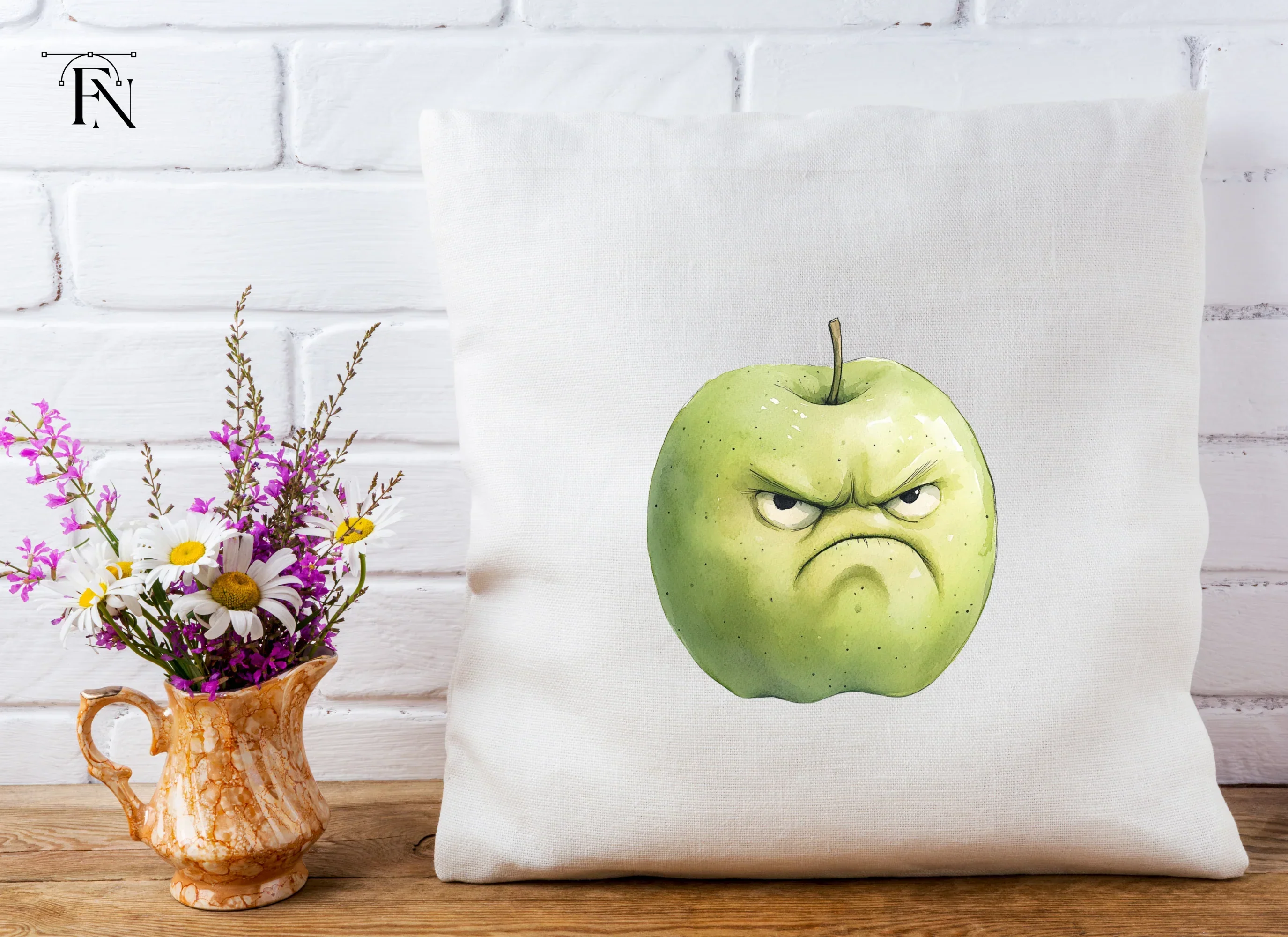 Grumpy Green Apple Clipart Bundle - Image 4